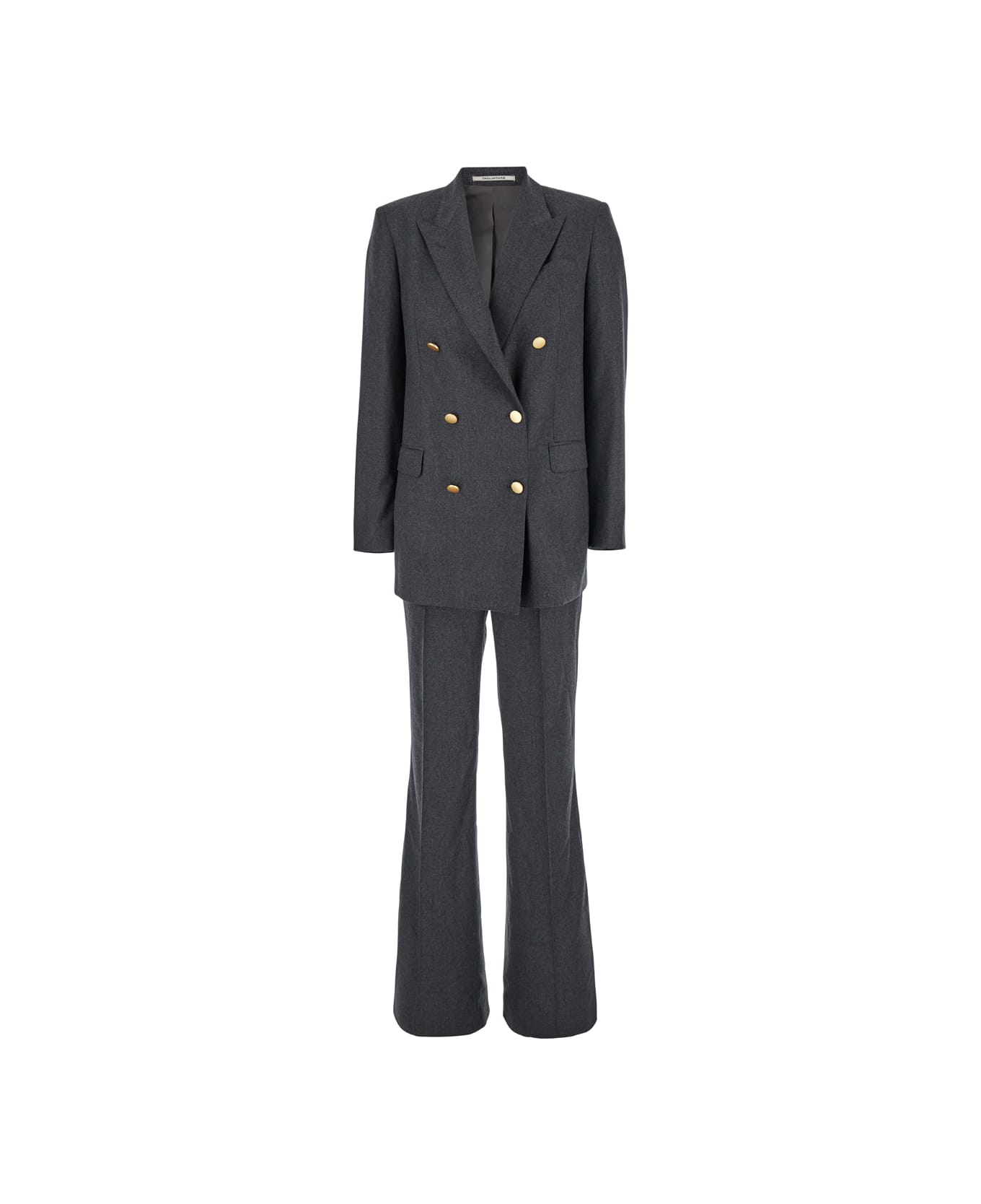 Tagliatore 'jasmine' Grey Double-breasted Suit With Peak Revers In Wool Woman - Grey