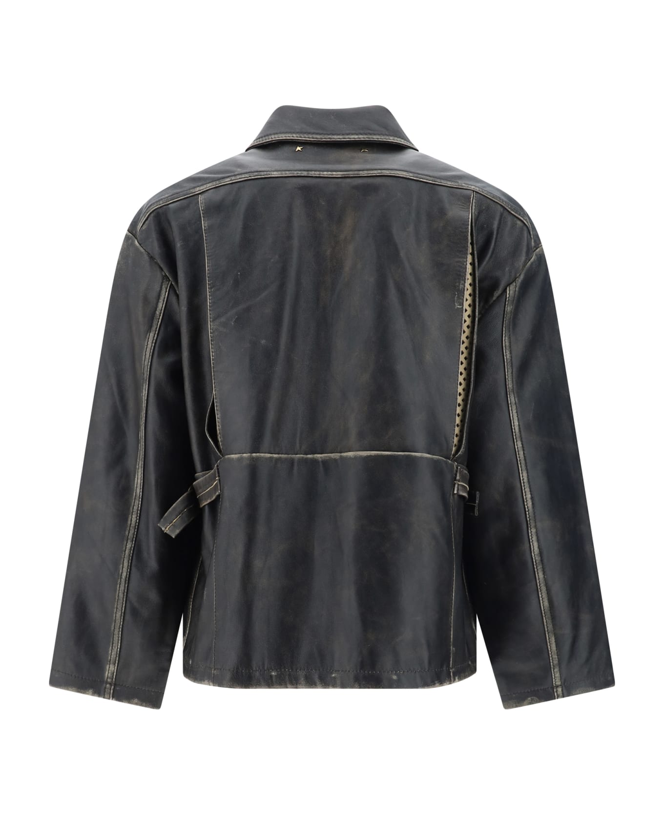 Golden Goose Leonor Pocket Leather Jacket - Vintage Brown