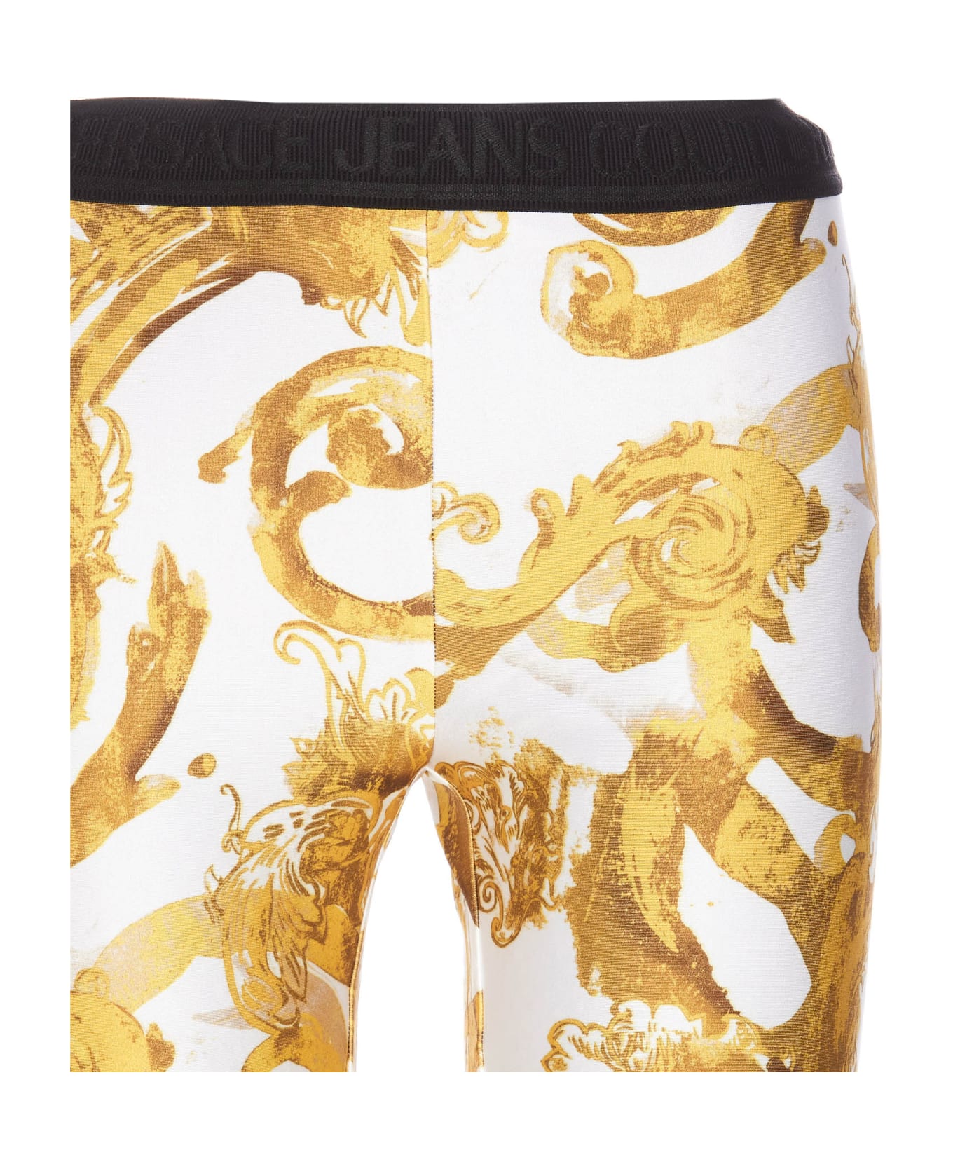 Versace Jeans Couture Watercolour Couture Short Leggings - Golden