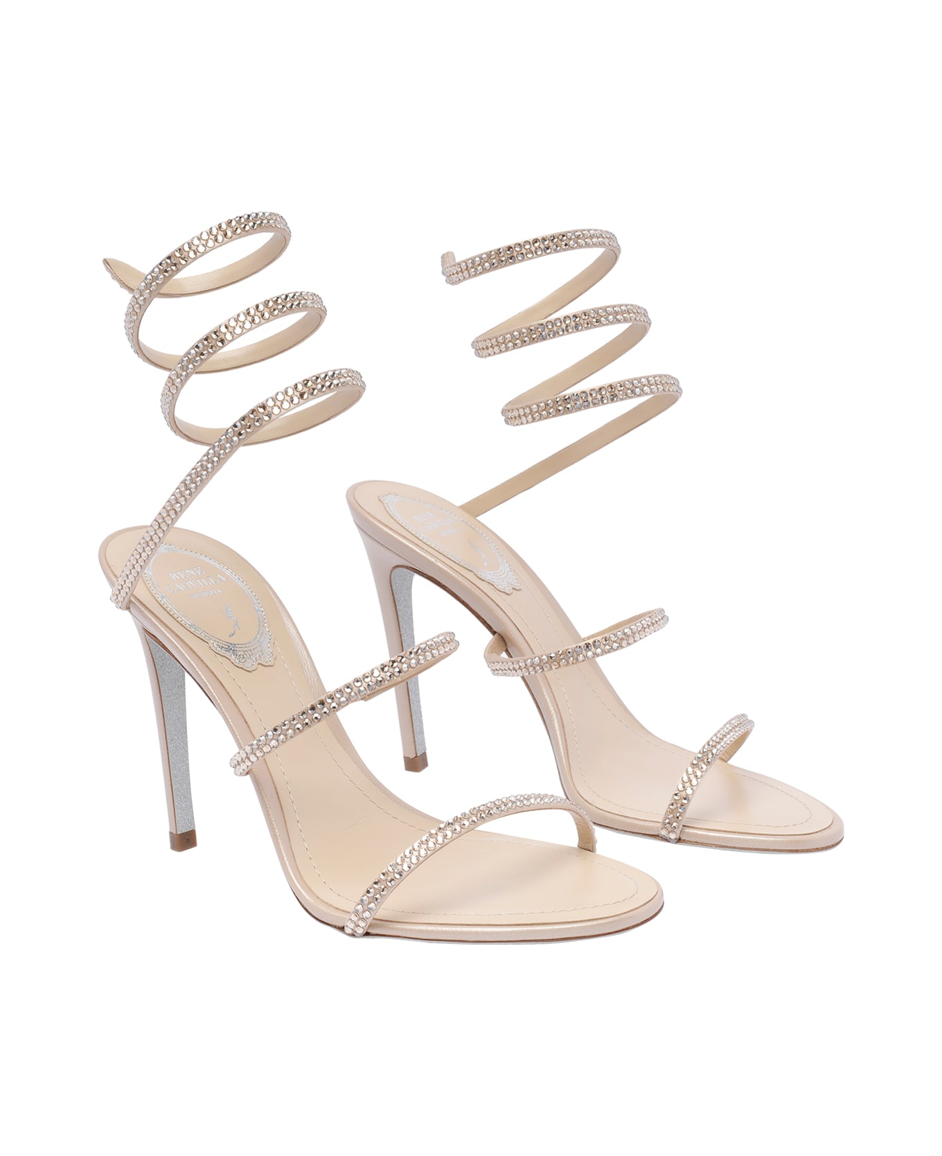 René Caovilla Cleo Pump Sandals - Beige