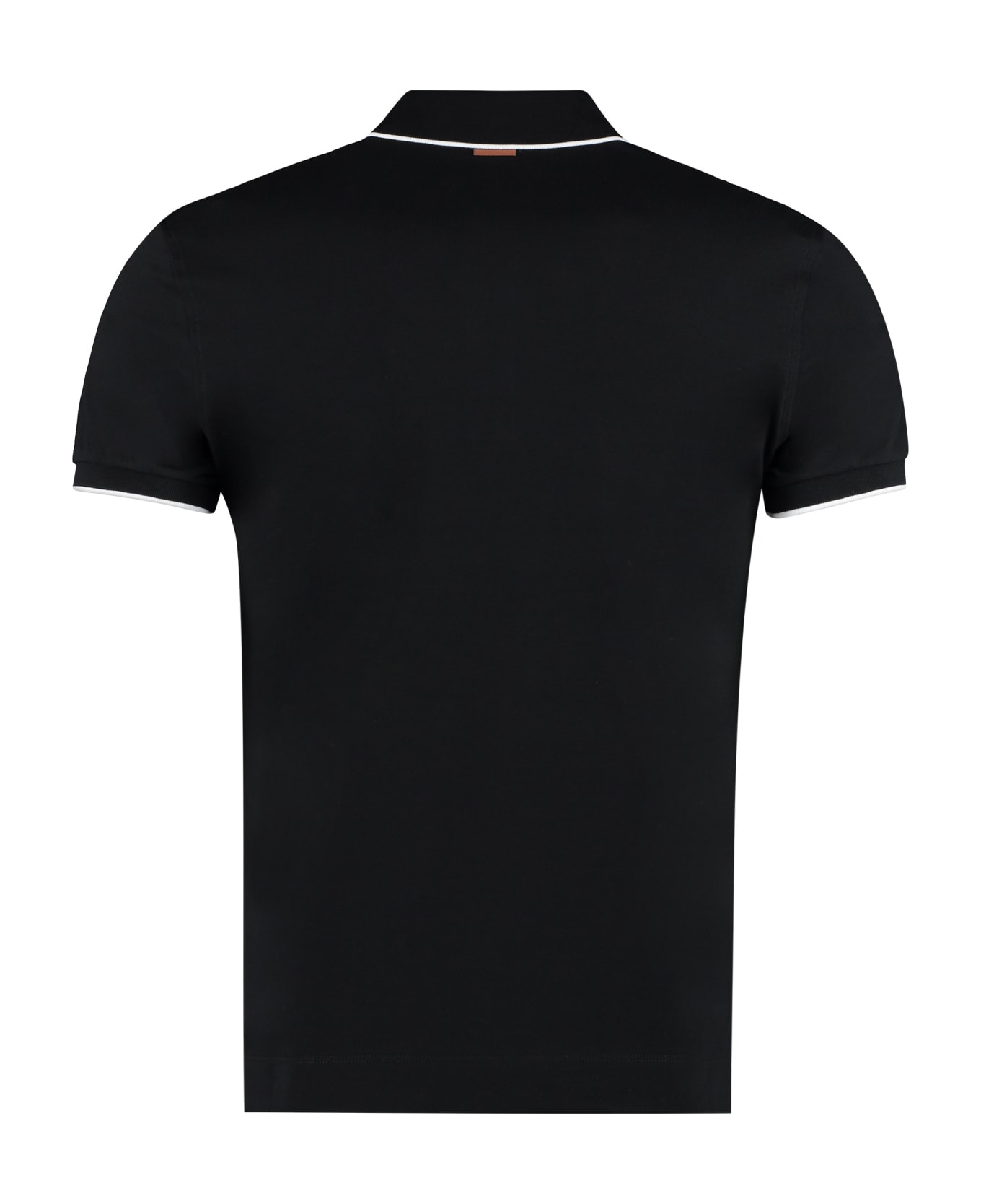 Zegna Cotton-piqué Polo Shirt - black