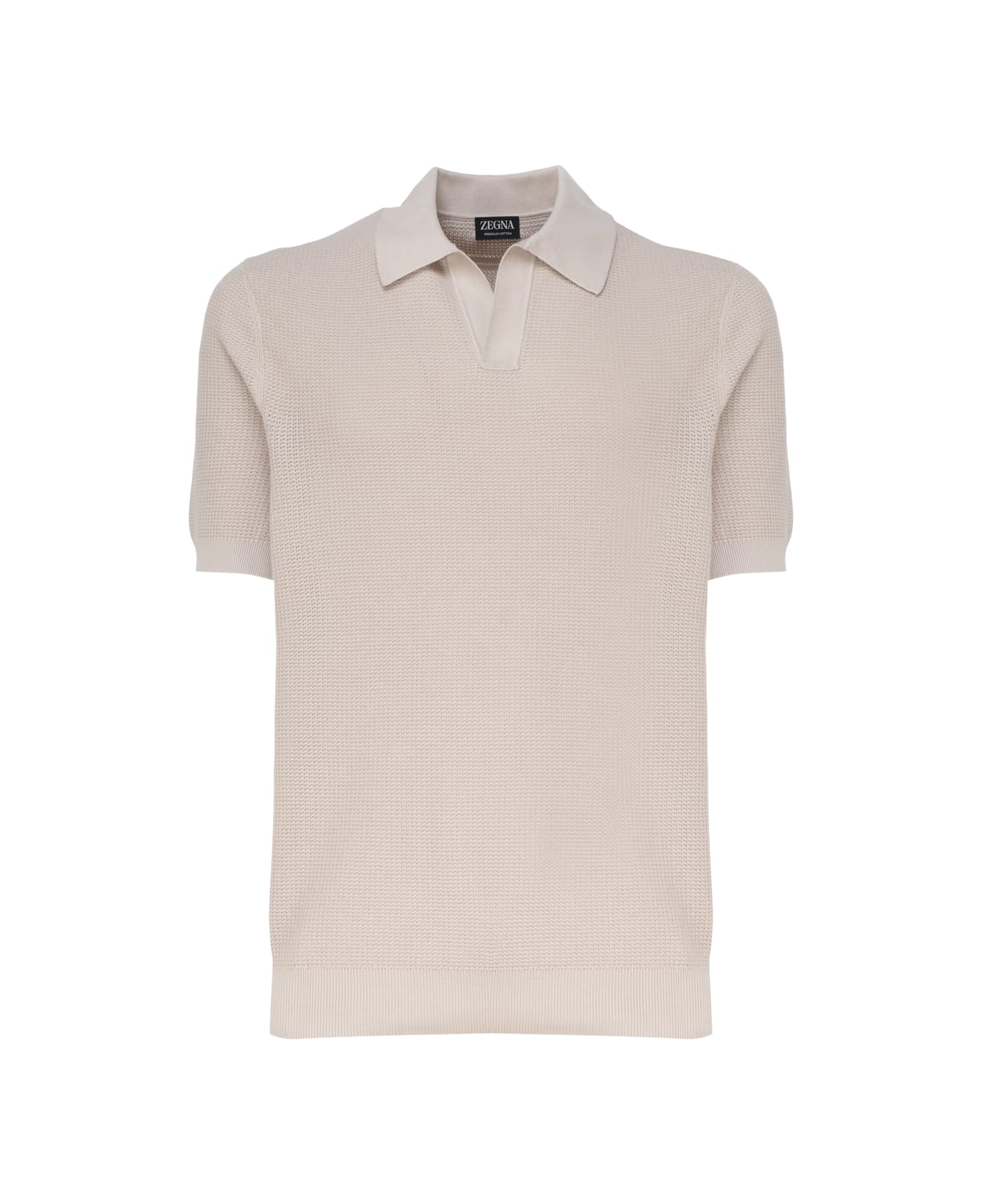 Zegna Cotton Polo Shirt - Beige ポロシャツ