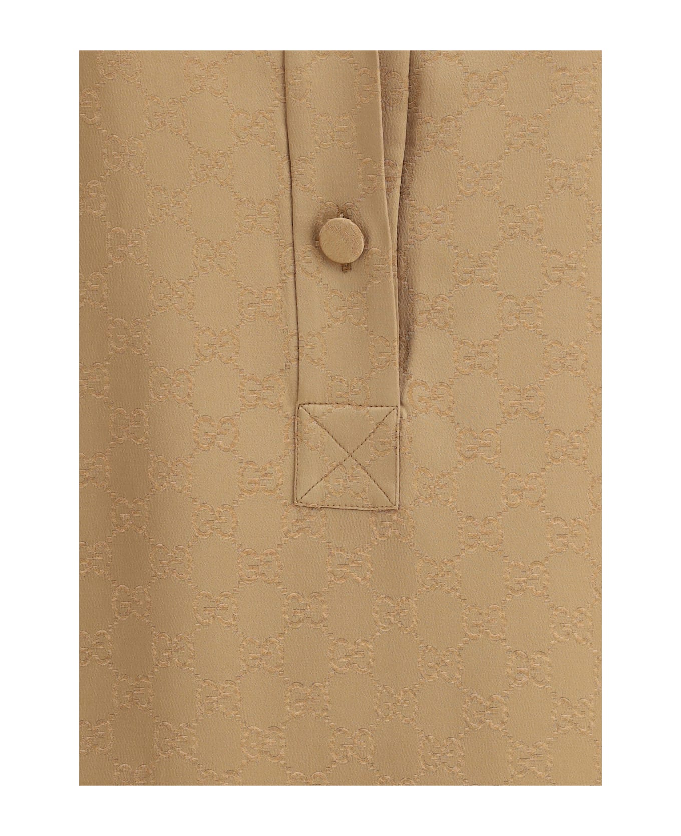 Gucci Gg Pattern Silk Shirt - Rame/mix