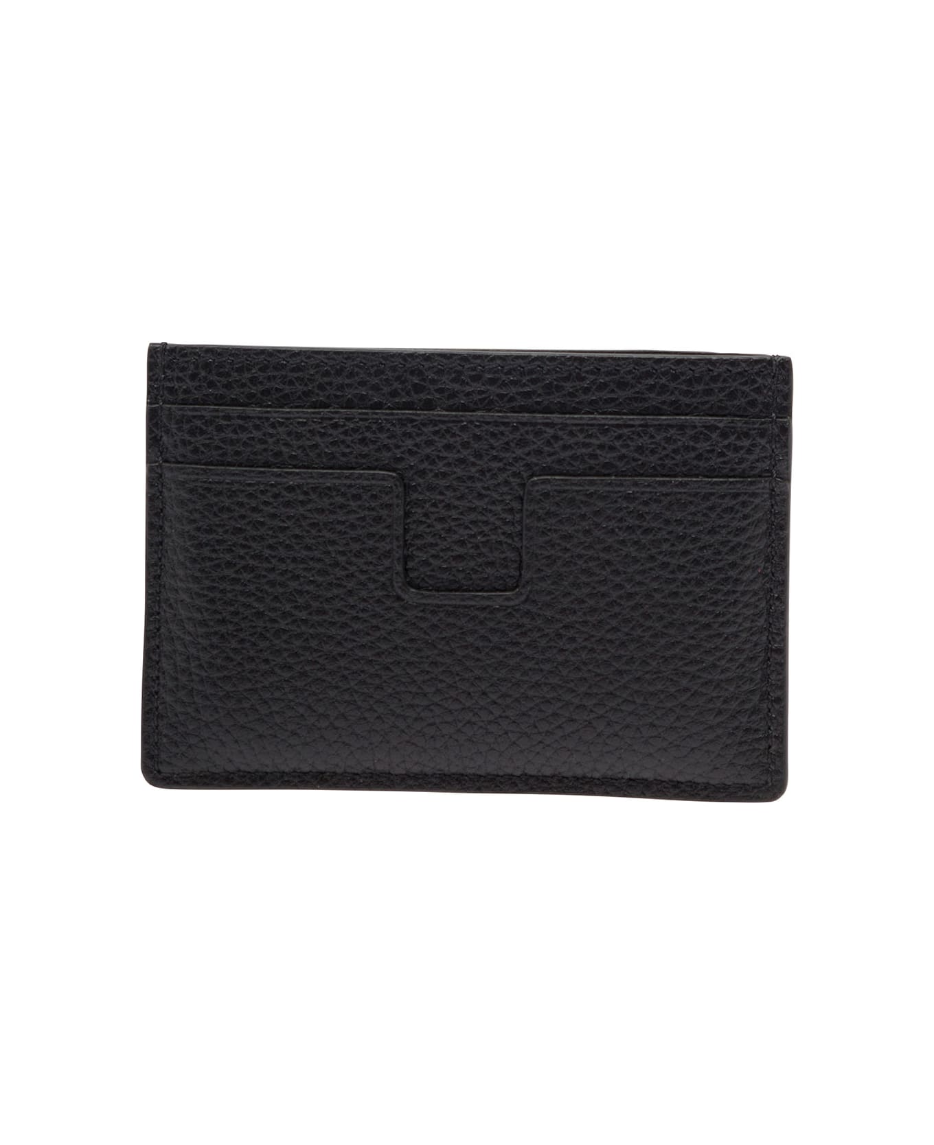 Tom Ford Logo Printed Classic Credit Card Holder - Black