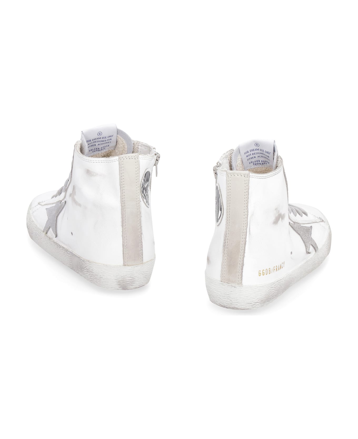 Golden Goose Francy Leather High-top Sneakers - White/silver/milk