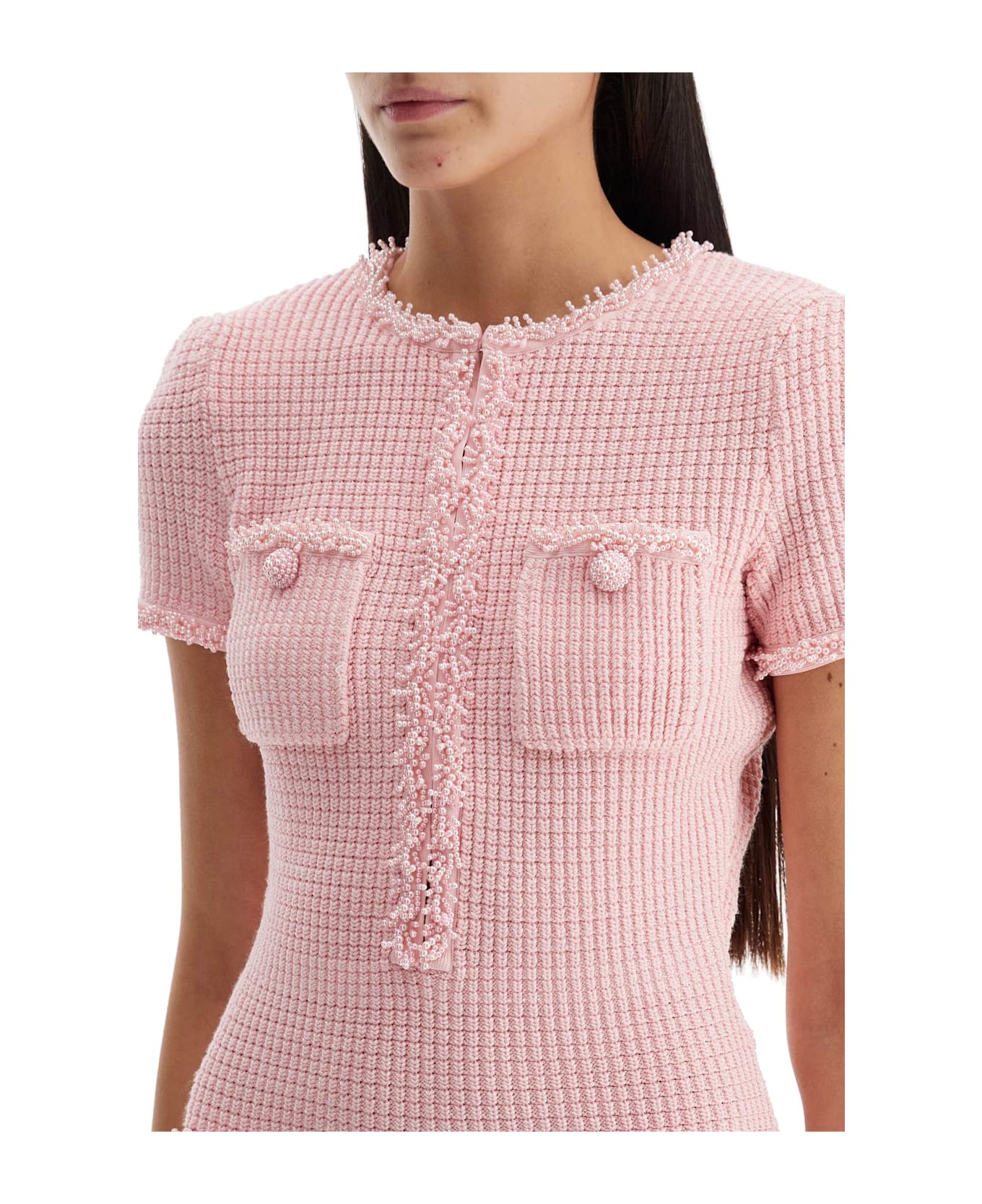 self-portrait Bouclè Mini Dress - Pink
