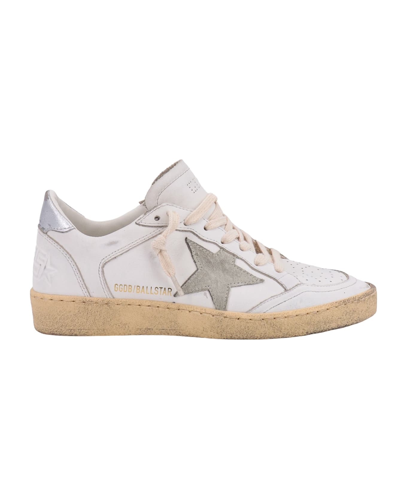 Golden Goose Ball Star Double Quarter Leather Sneakers - White/Ice/Silver スニーカー