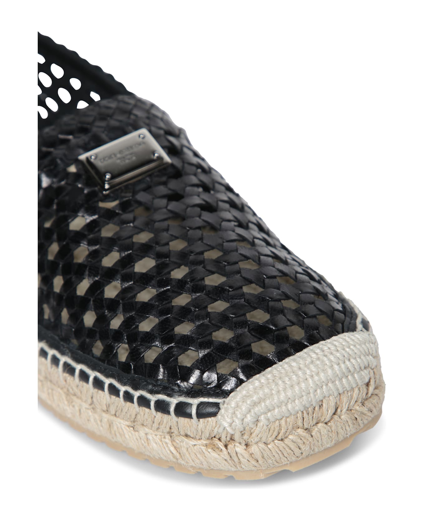 Dolce 
Gabbana Black Plaque Espadrilles - Black