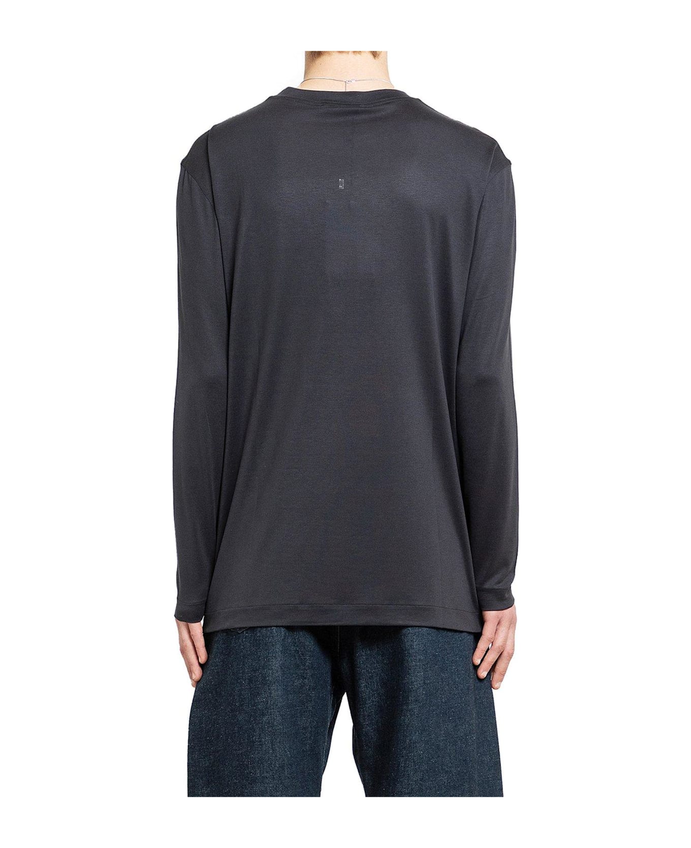 Lemaire Long-sleeved Straight Hem T-shirt - BLACK