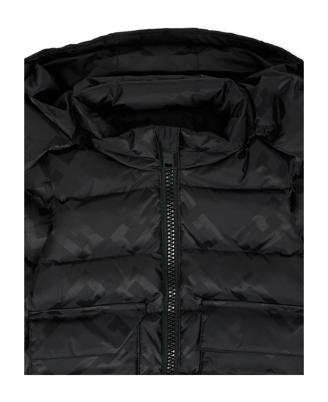 Givenchy Black Down Jacket For Baby Boy With 4g Motif - Black