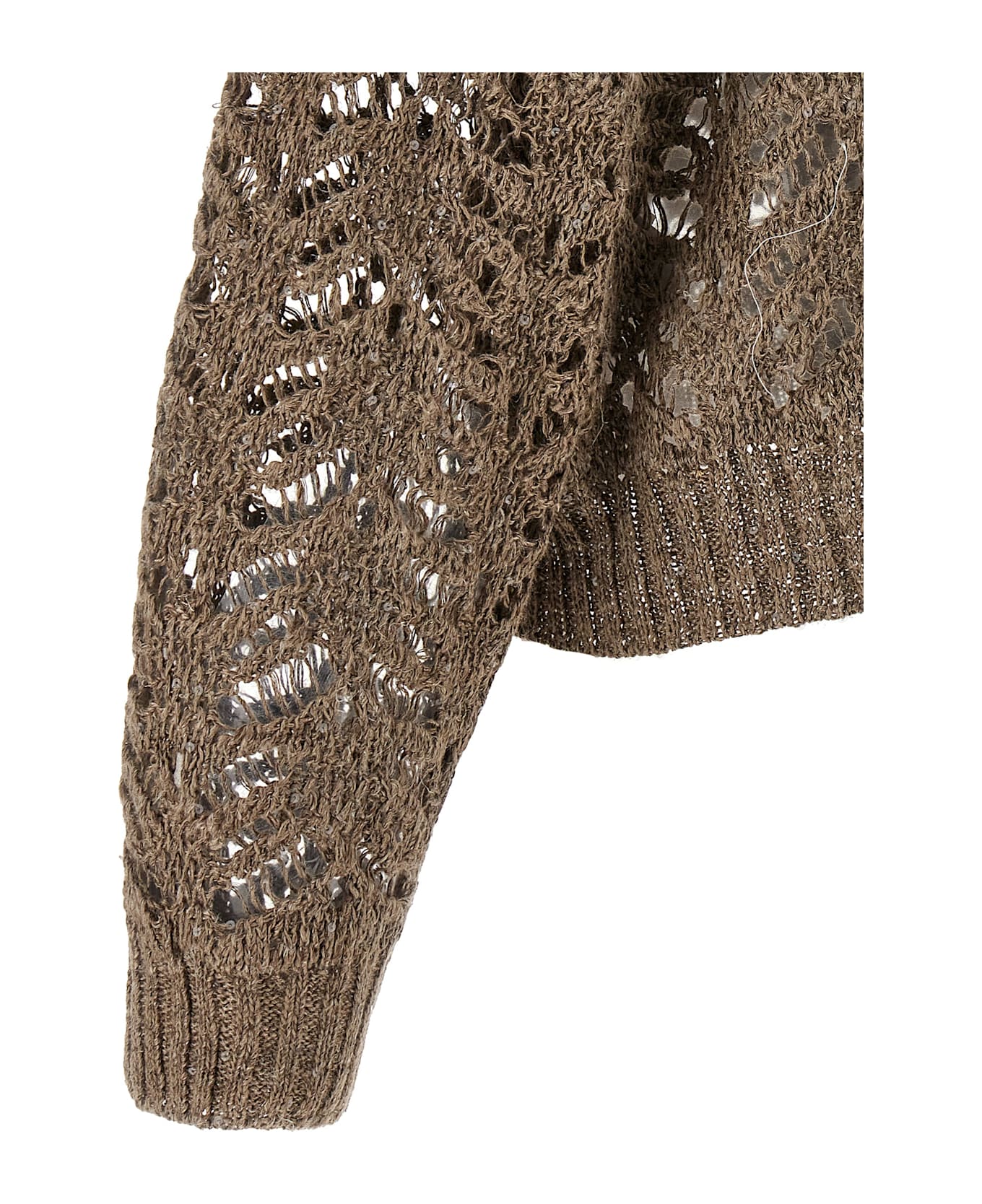 Brunello Cucinelli 'foliage Lace' Cardigan - Brown