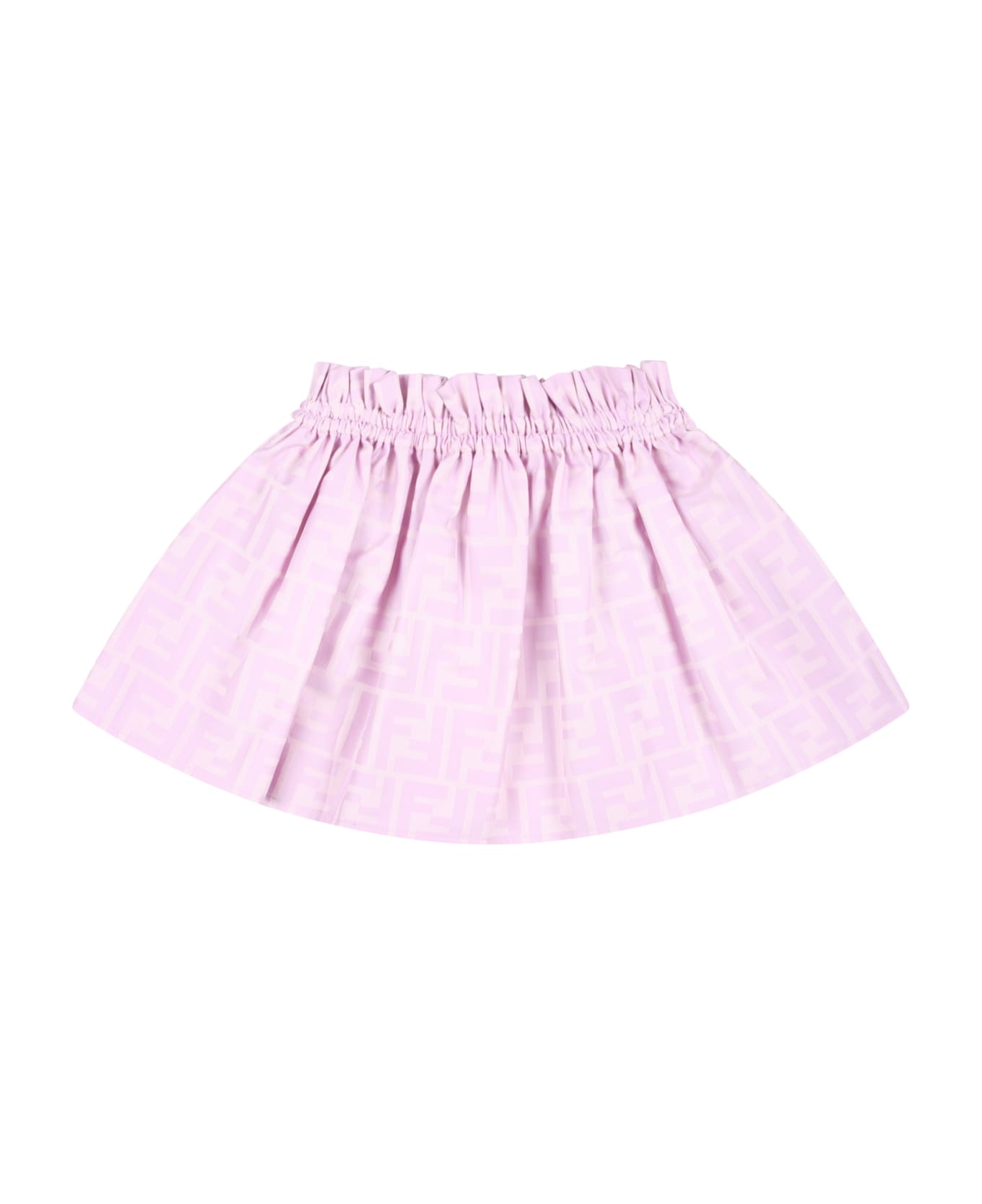 Fendi Pink Skirt For Baby Girl With Ff - Rosa