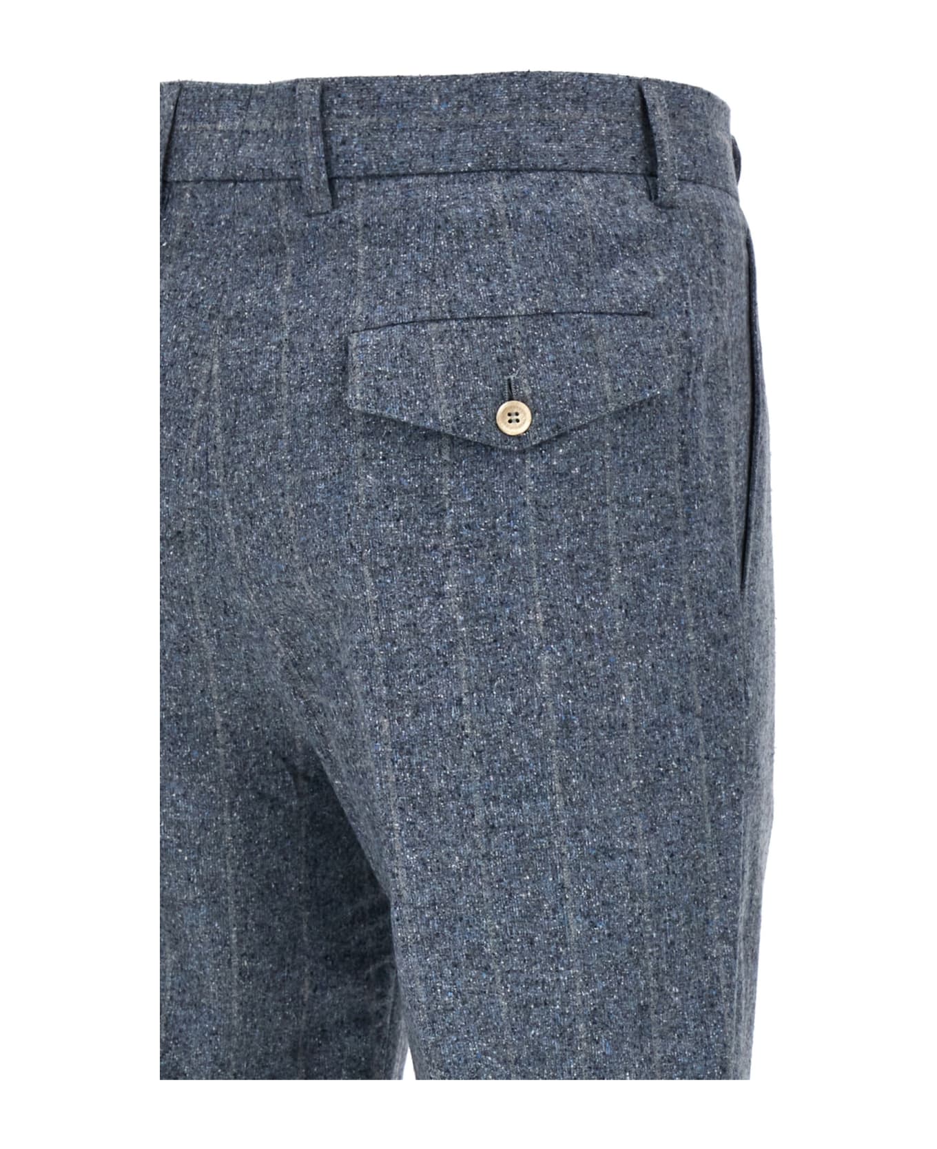 Brunello Cucinelli Pinstripe Pants - Light Blue