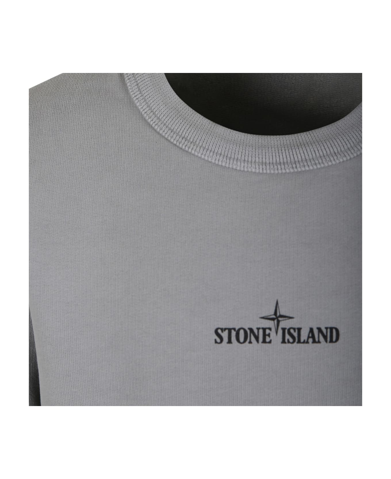 Stone Island Junior Grey Sweatshirt For Boy With Compass - Grey