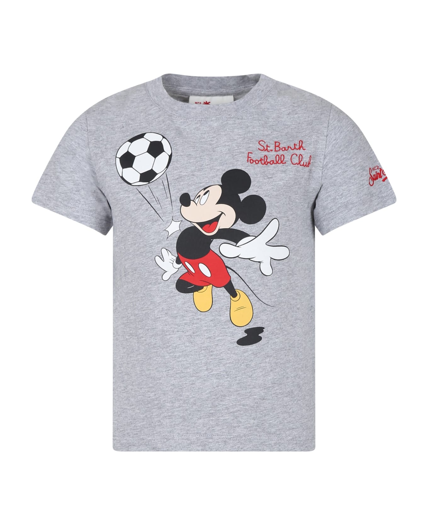MC2 Saint Barth Grey T-shirt For Boy With Mickey Mouse Print - Grey