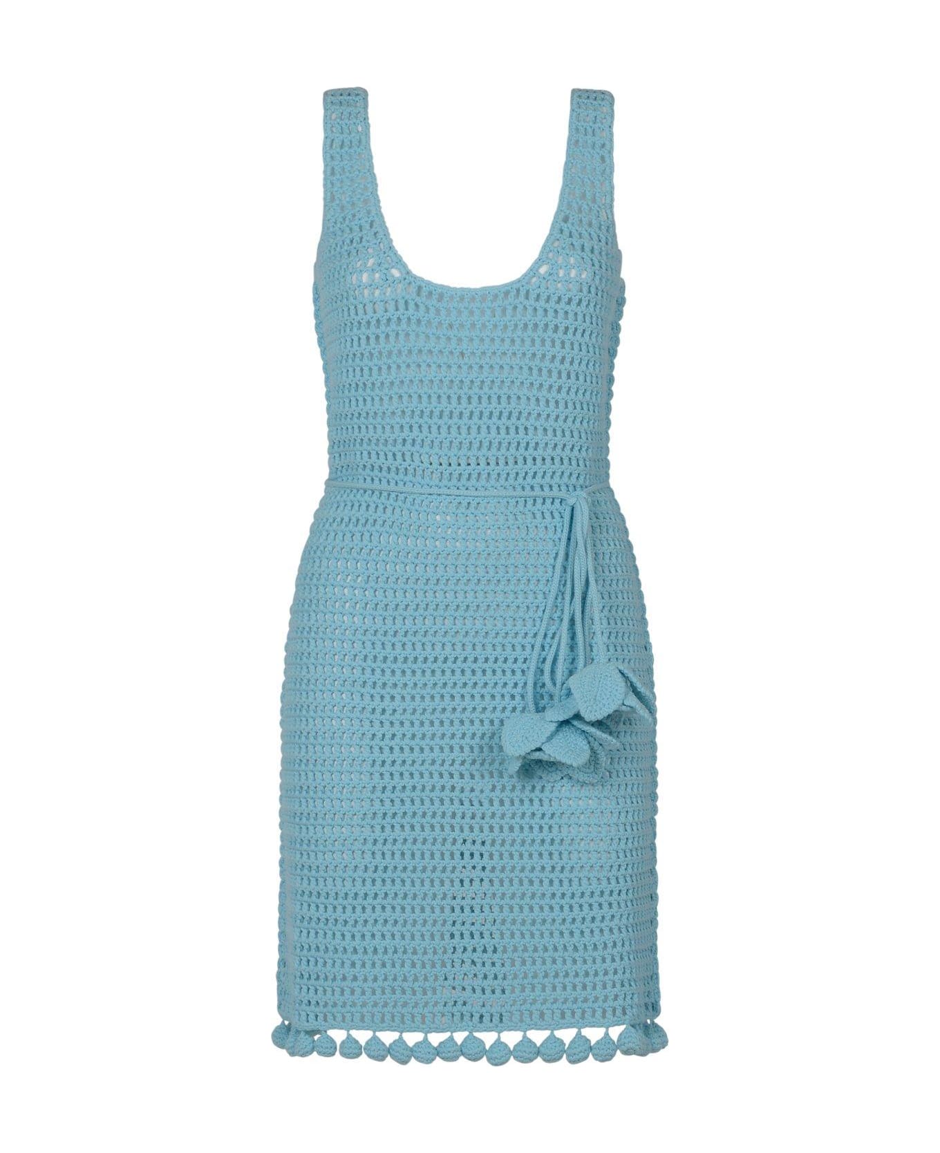 Burberry Crochet-knit Belted-waist Sleeveless Dress - B6004