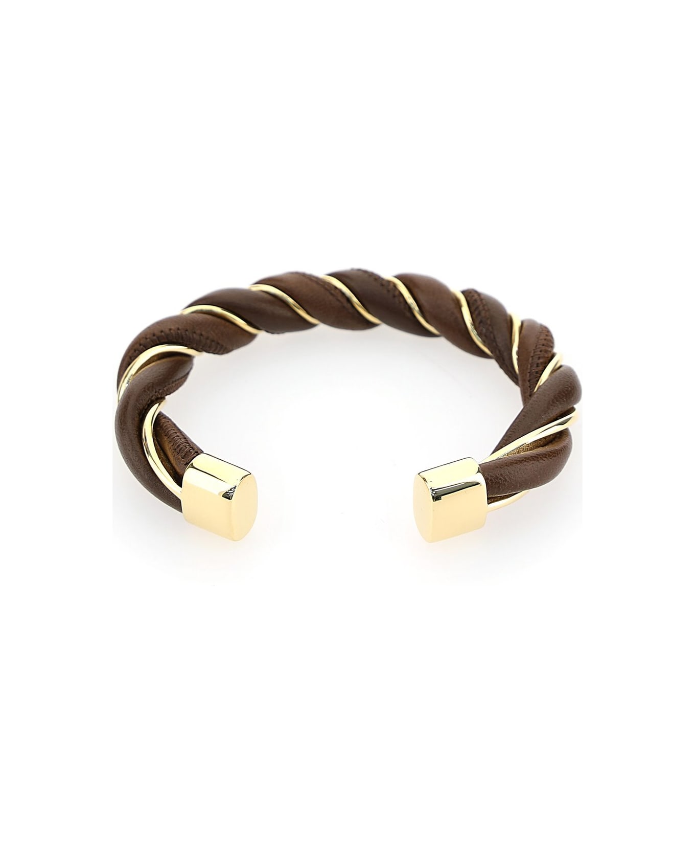 Bottega Veneta Twisted Bracelet - BROWN