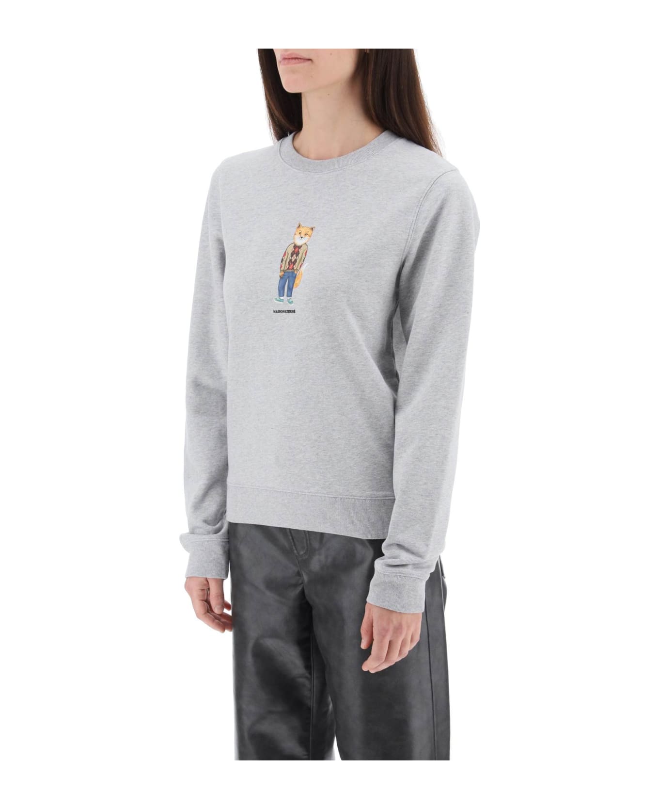 Maison Kitsuné Dressed Fox Sweatshirt - LIGHT GREY MELANGE (Grey)