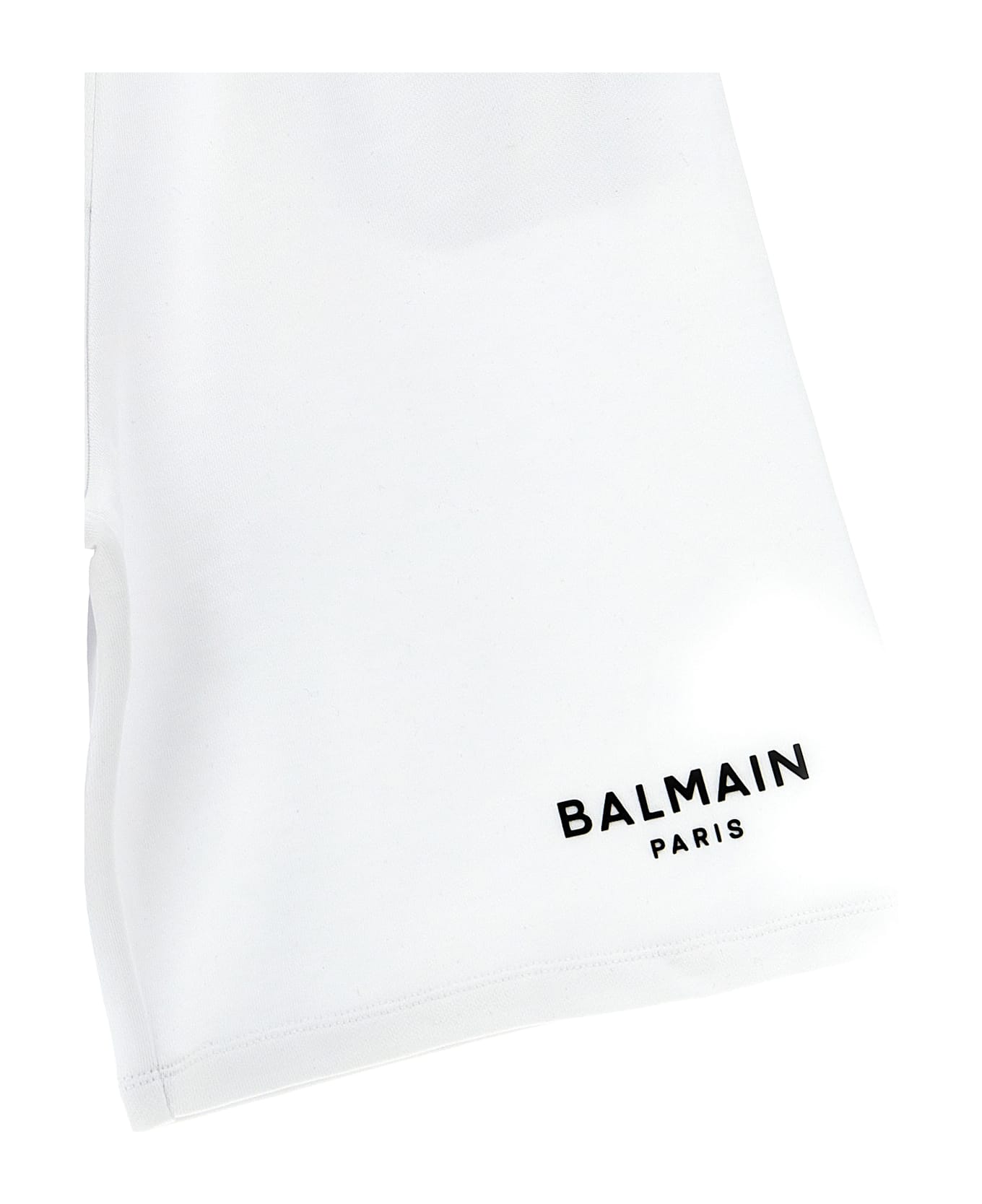 Balmain Embossed Logo Bermuda Shorts - White/Black