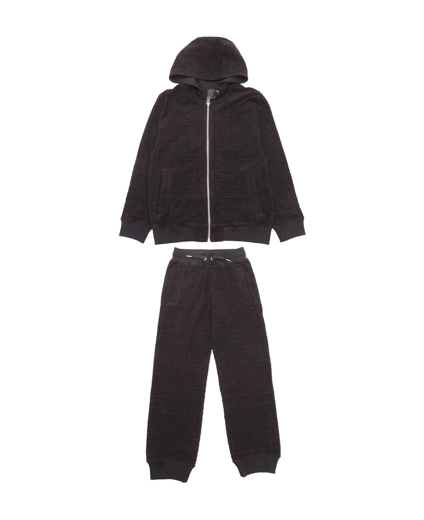 Givenchy 4g Motif Jacquard Hooded Tracksuit - Black