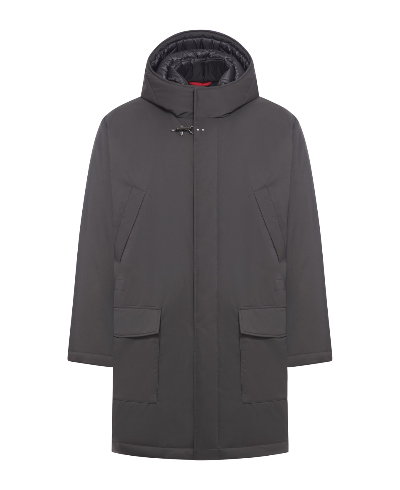 Fay Padded Technical Fabric Parka - Black