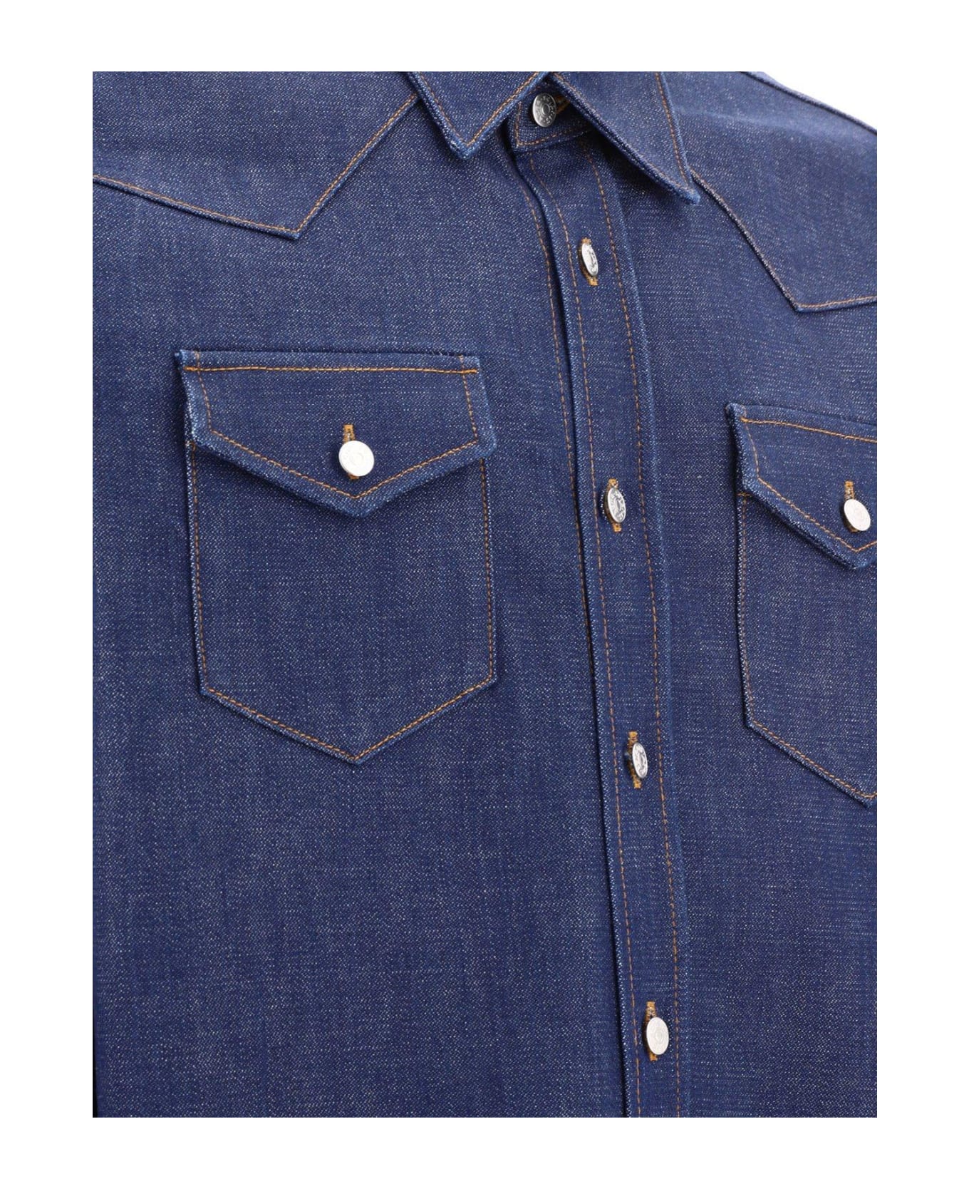 Acne Studios Collared Button-up Shirt - Indigo Blue