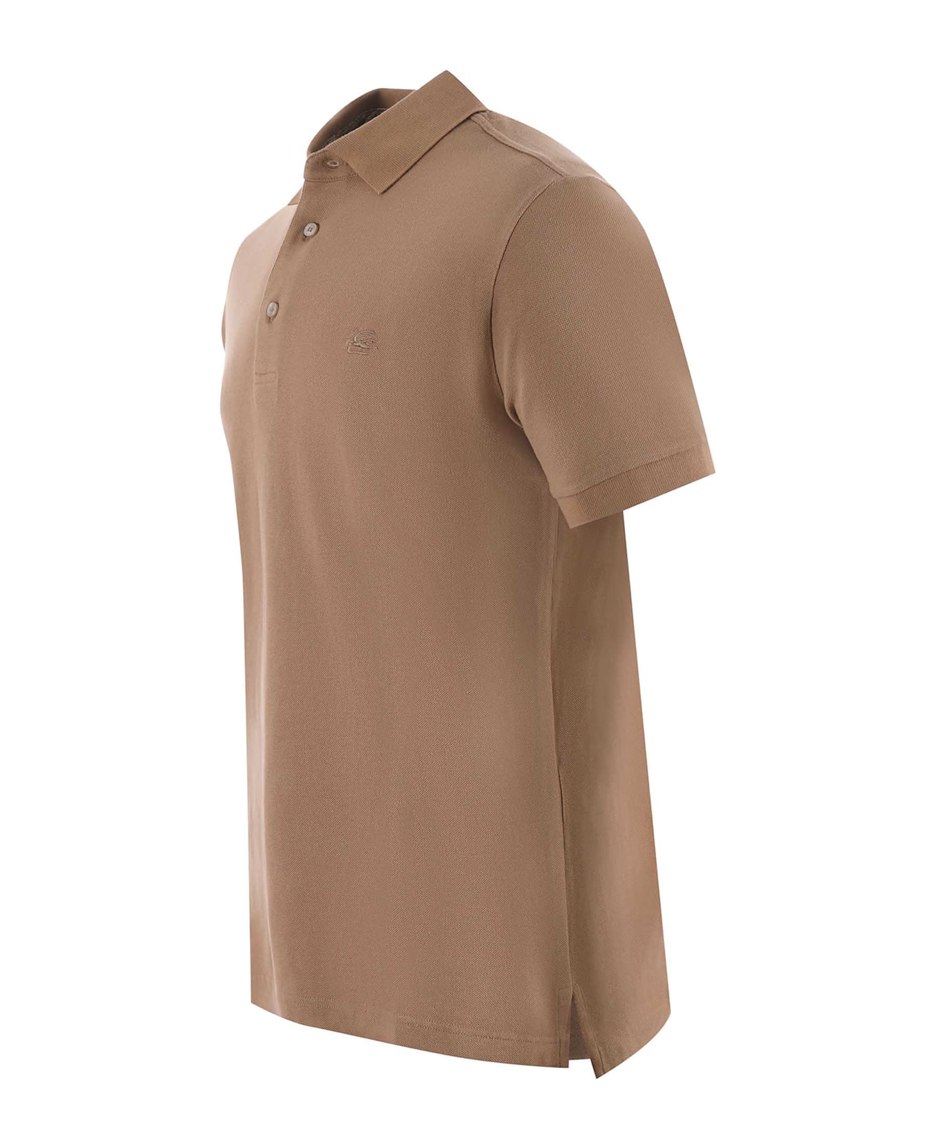 Etro Cotton Pique Polo Shirt - Camel