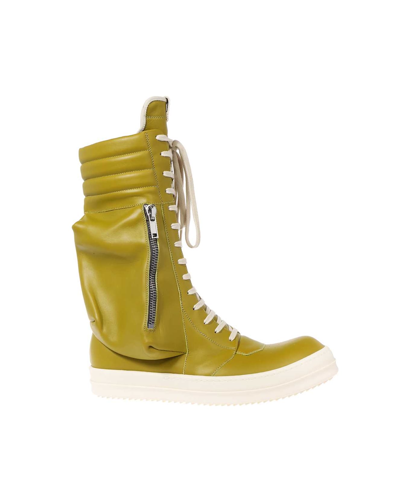 Rick Owens Cargo Basket Leather Lace-up Boots - green ブーツ