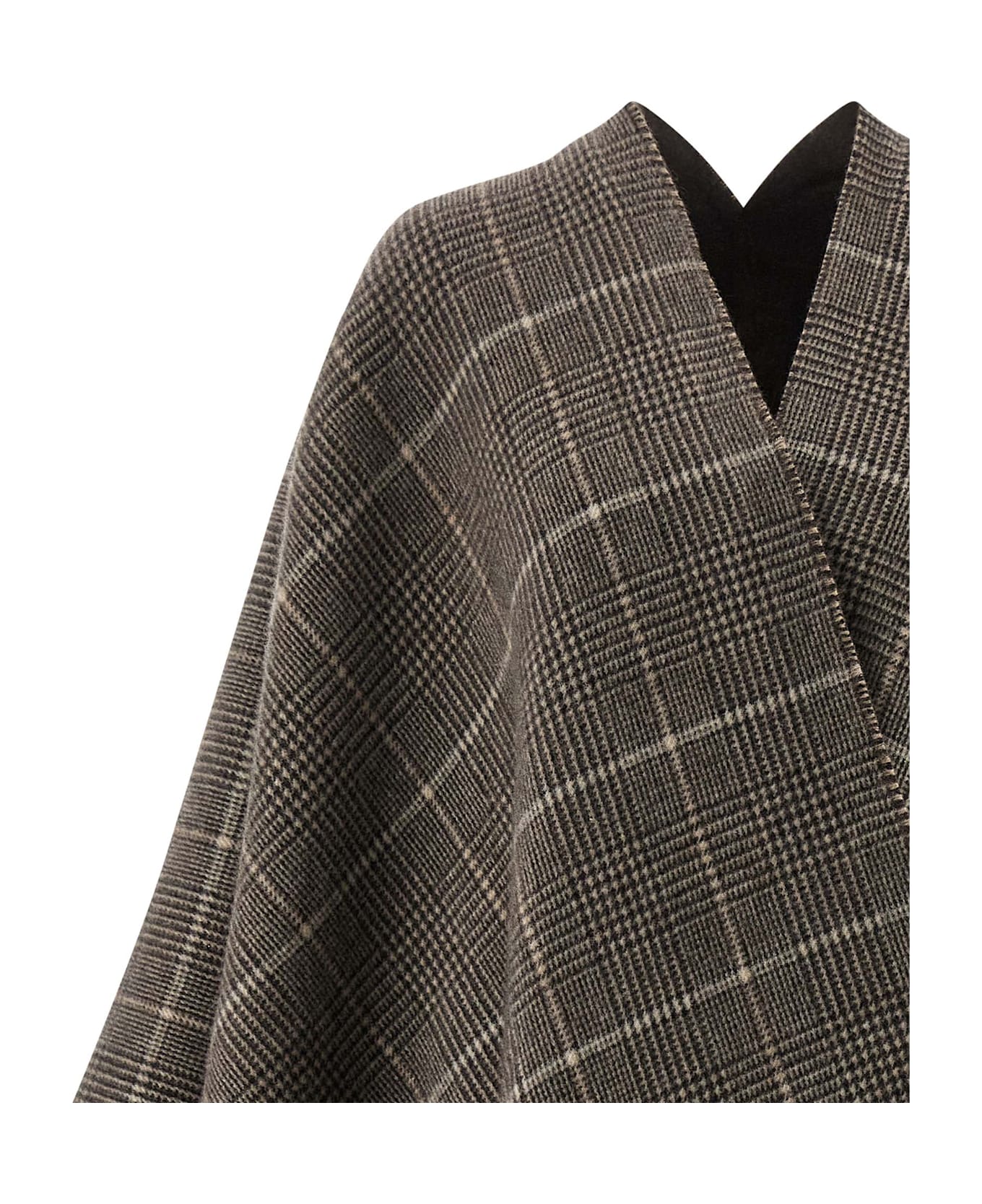 Brunello Cucinelli Cashmere Reversible Poncho - Brown
