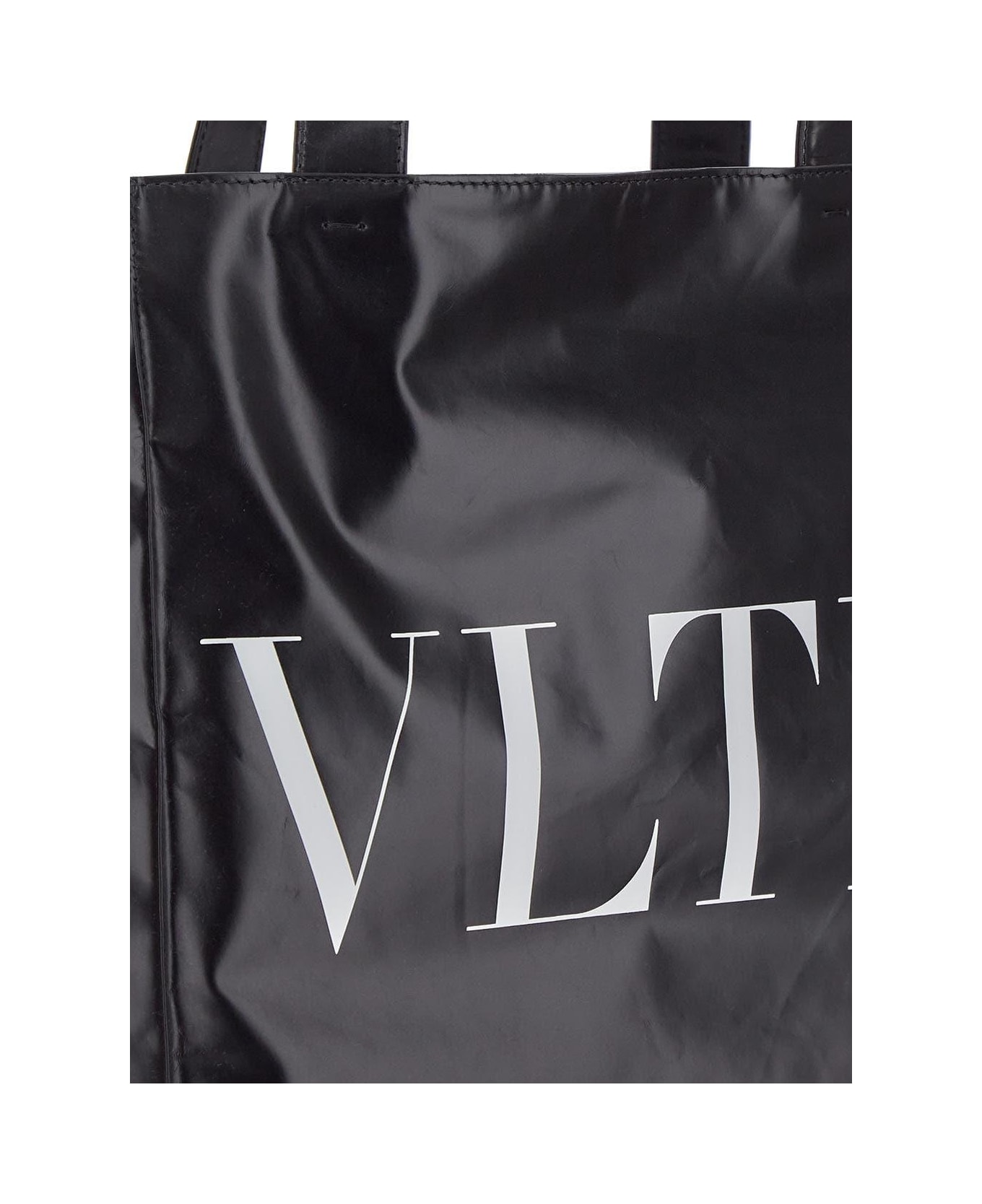 Valentino Garavani Logo Printed Bag - Black