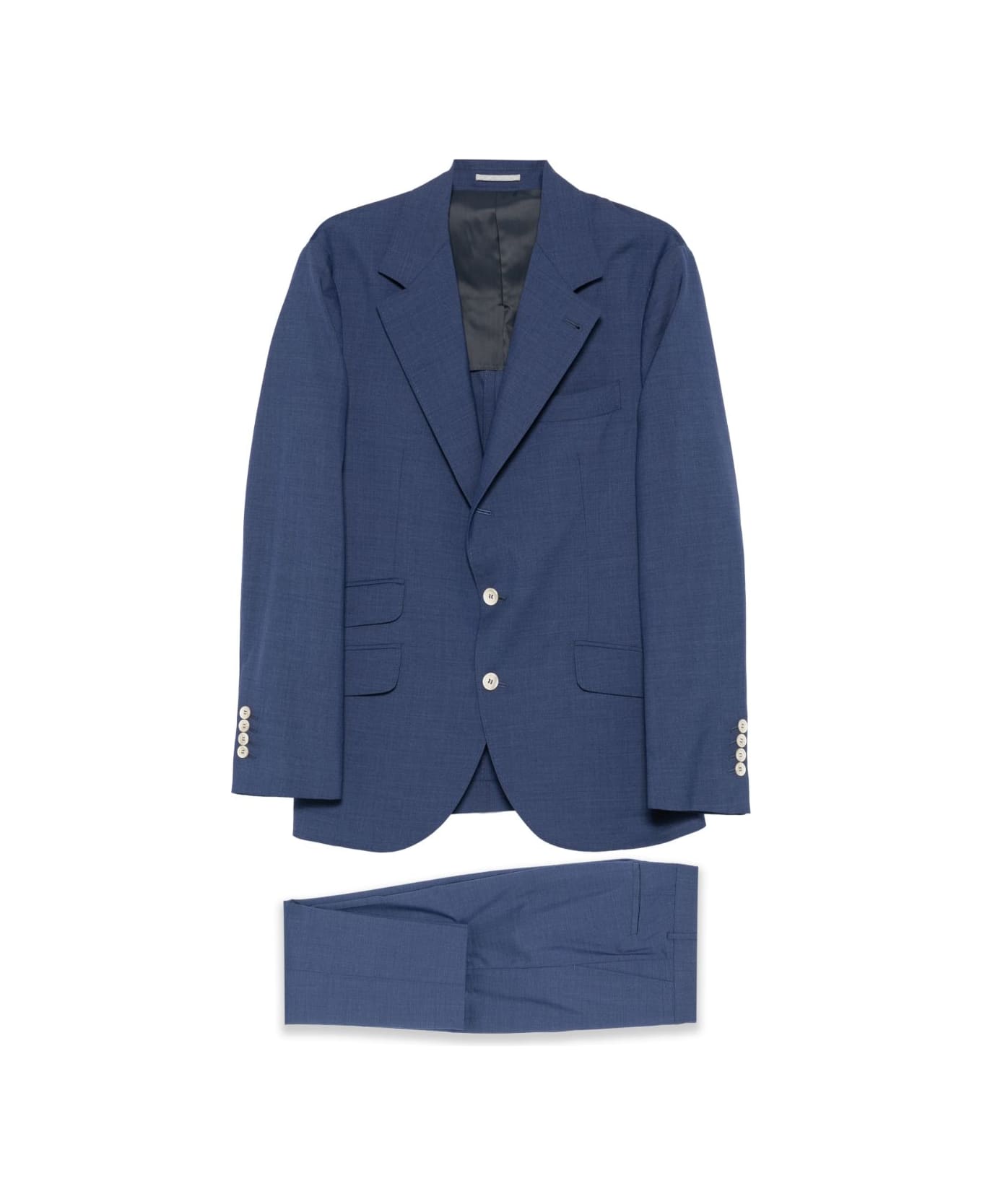 Brunello Cucinelli Wool Single-breasted Suit - Blue