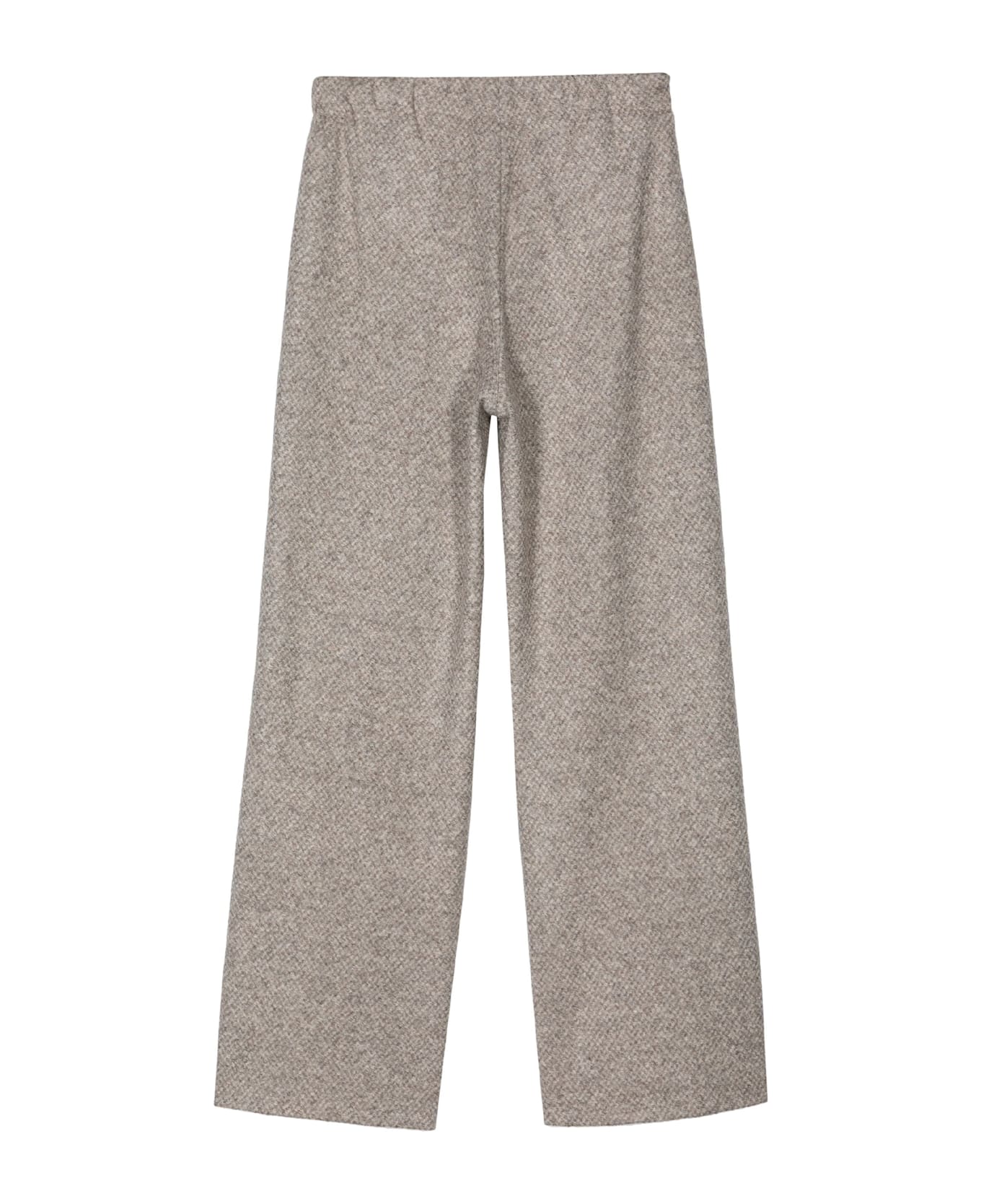 Seventy High-waisted Dove Grey Wool Blend Trousers - TORTORA