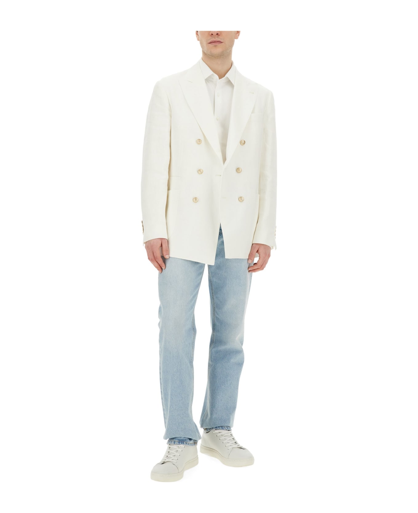 Brunello Cucinelli Double-breasted Jacket - BIANCO