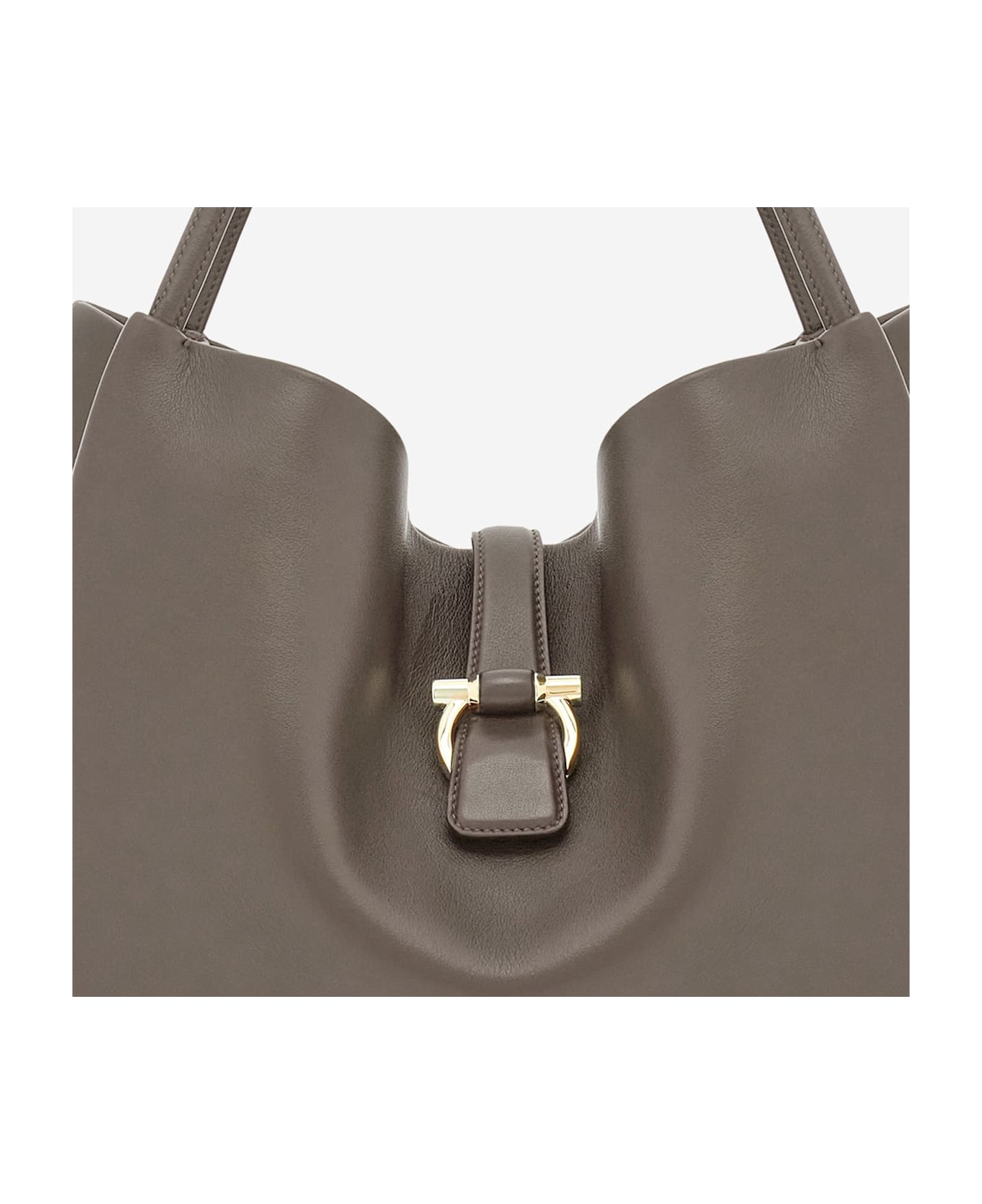 Ferragamo Leather Shoulder Bag - Khaki