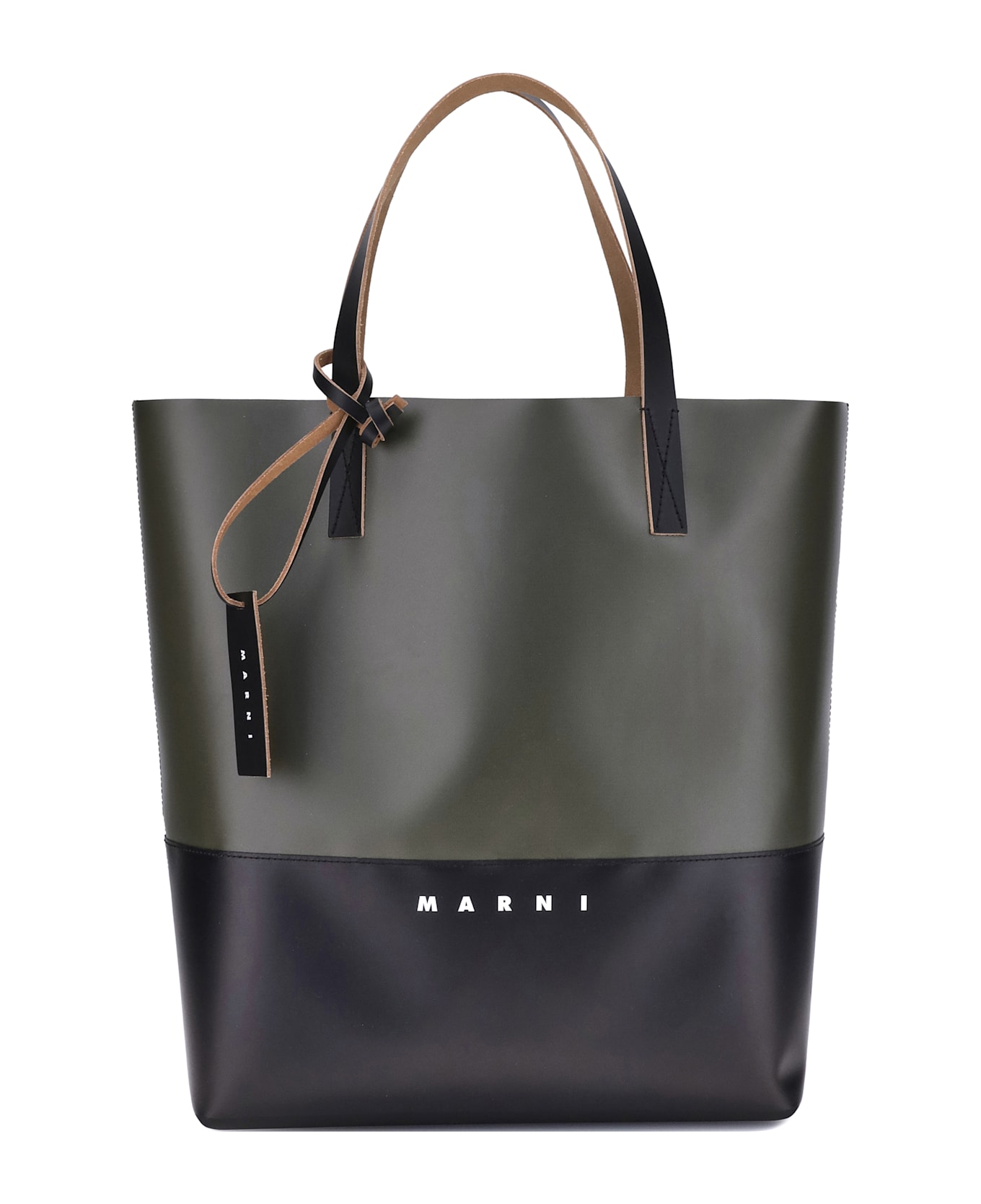 Marni Tribeca Tote Bag - GREEN/BLACK