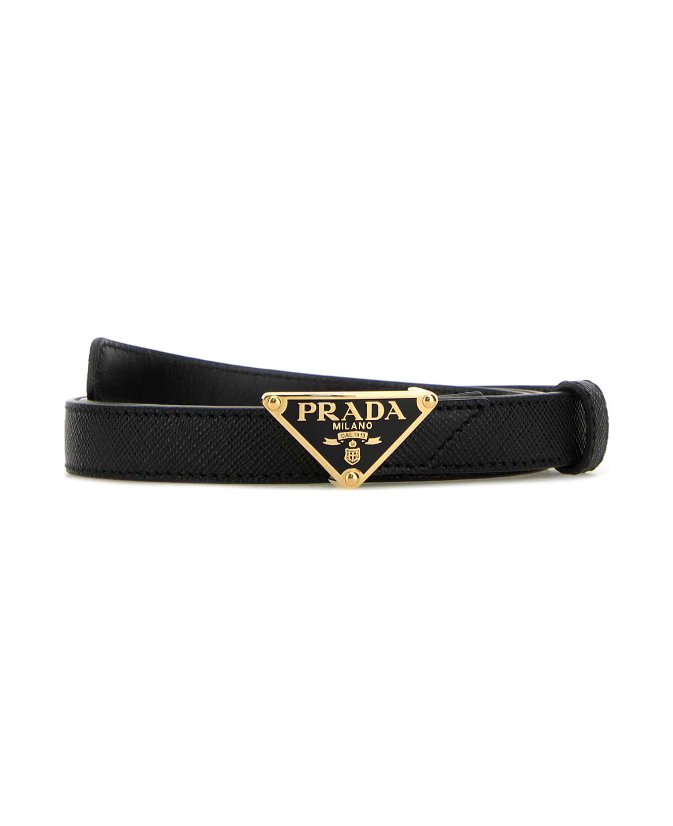 Prada Black Leather Belt - NERO