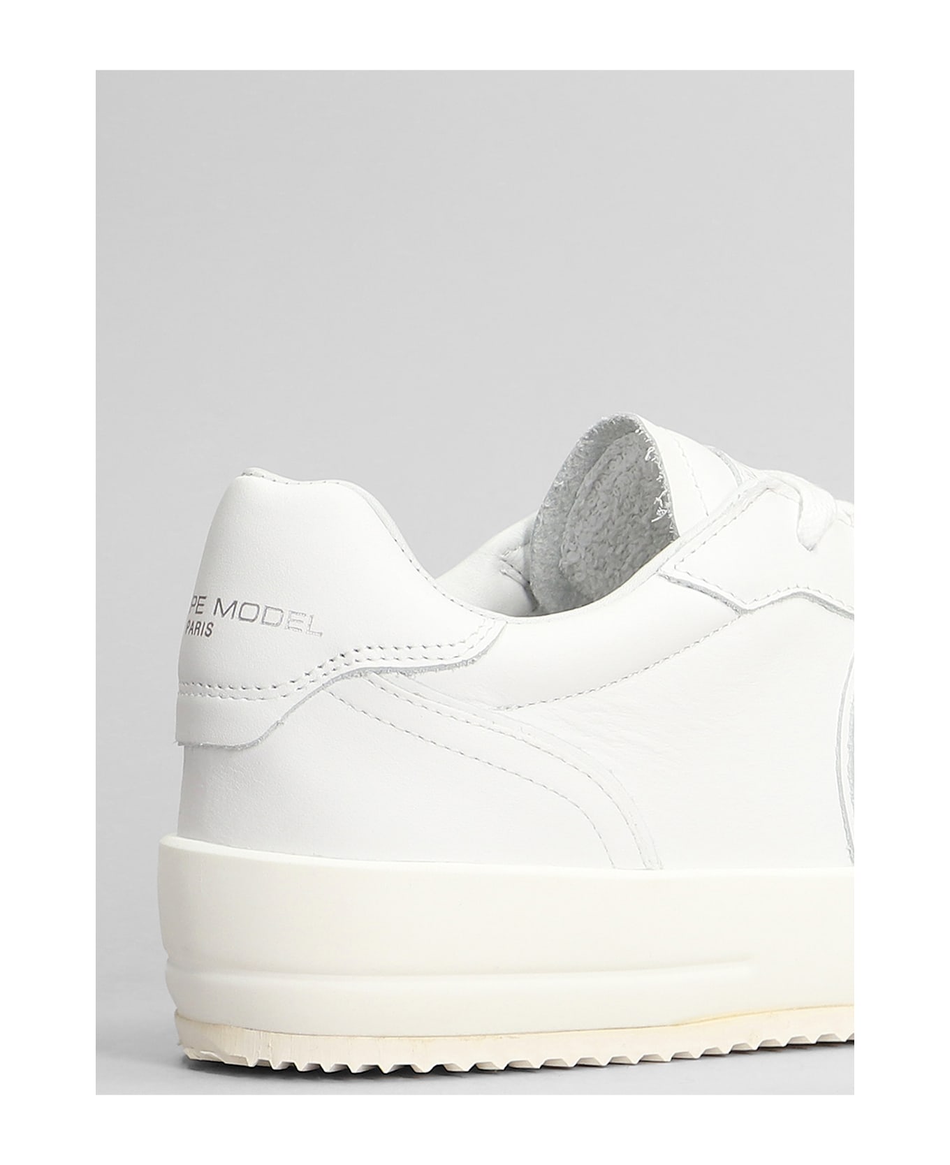 Philippe Model Nice Low Sneakers In White Leather - white