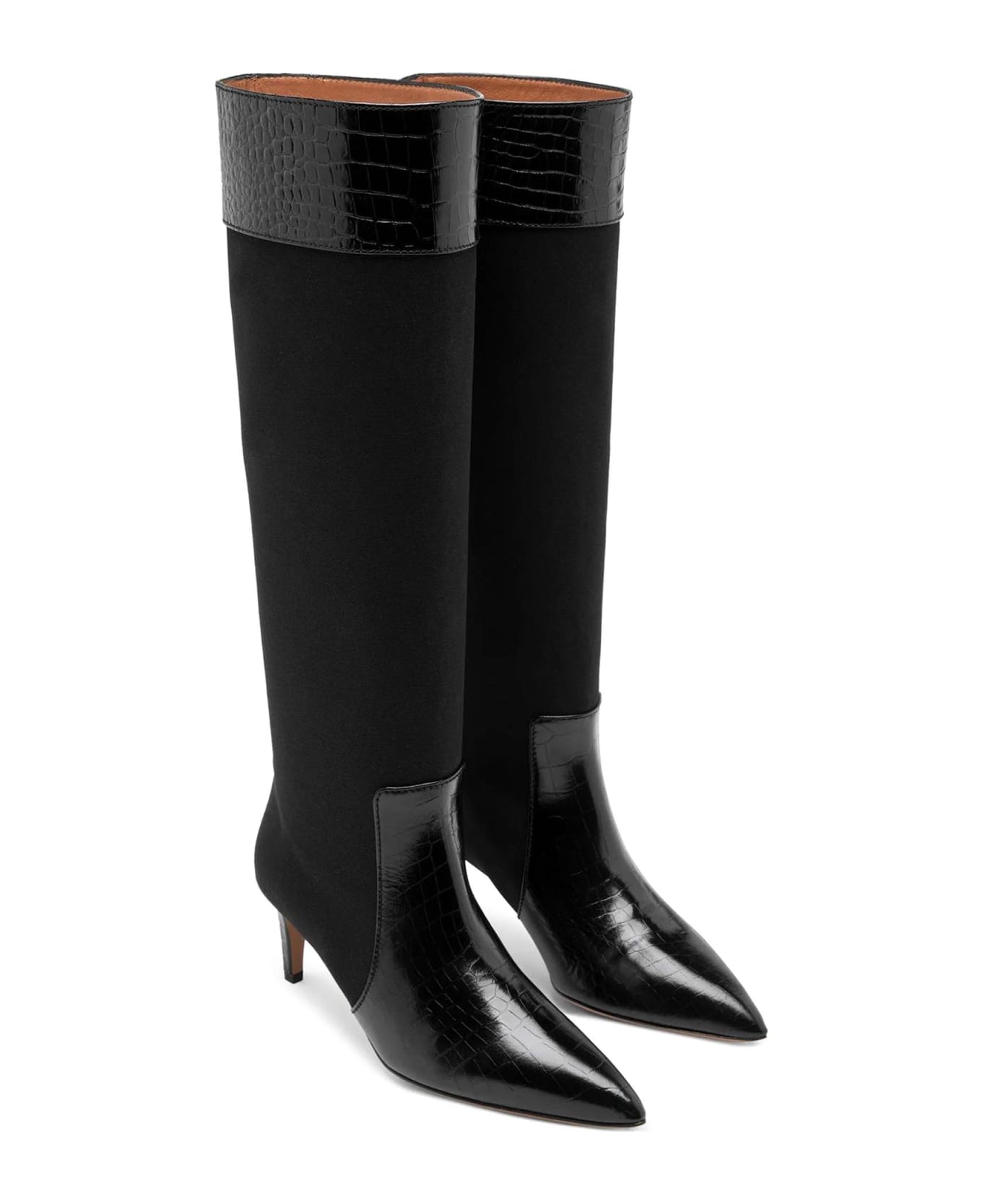 Paris Texas Black Stiletto Boot - Black ブーツ