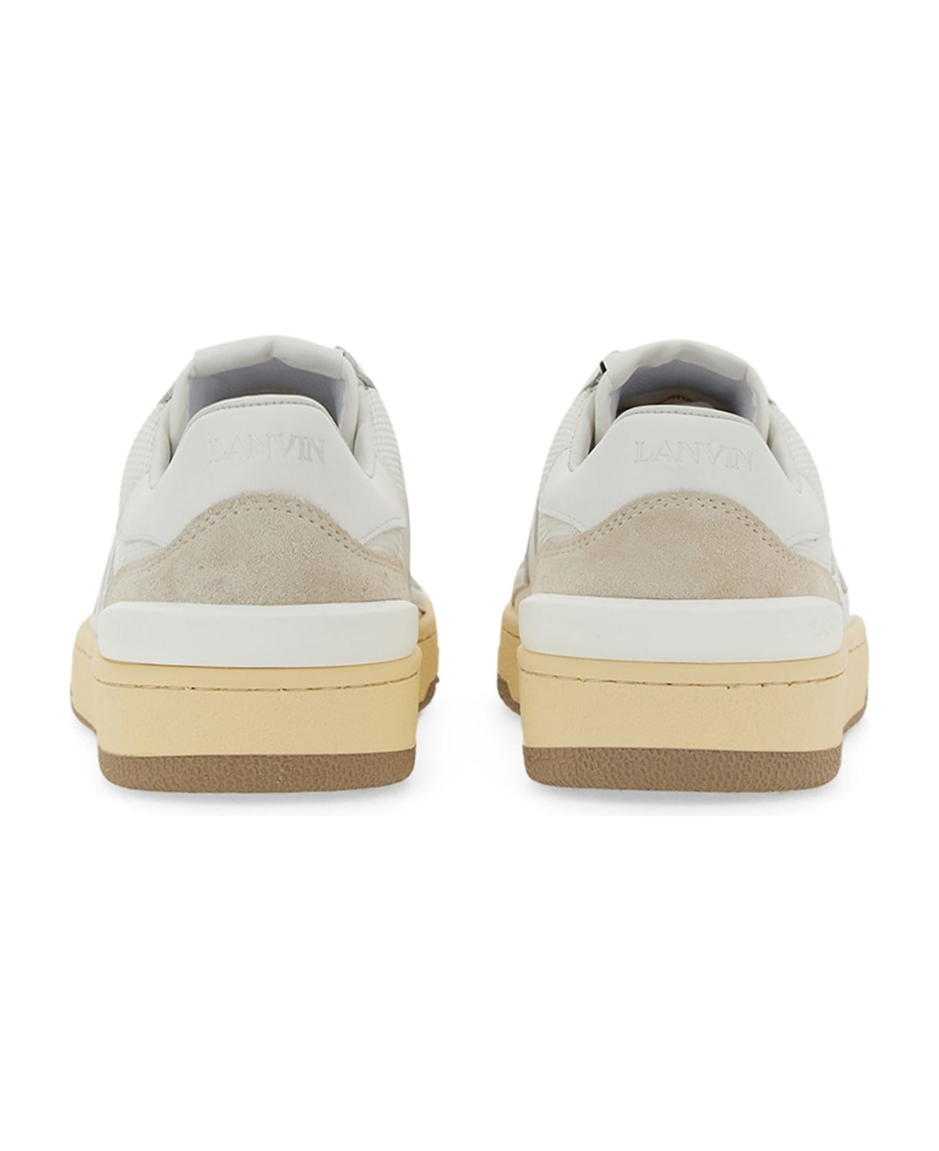 Lanvin Mesh, Suede And Nappa Leather Sneaker - White スニーカー