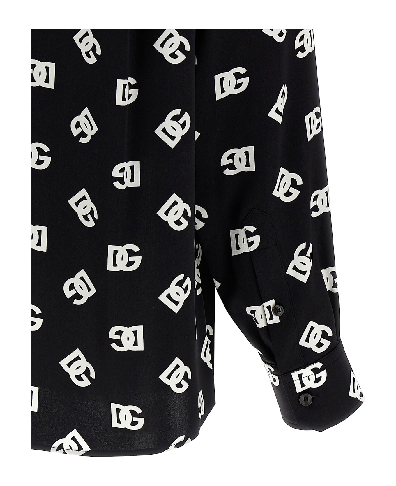 Dolce 
Gabbana Satin Logo Shirt - White/Black