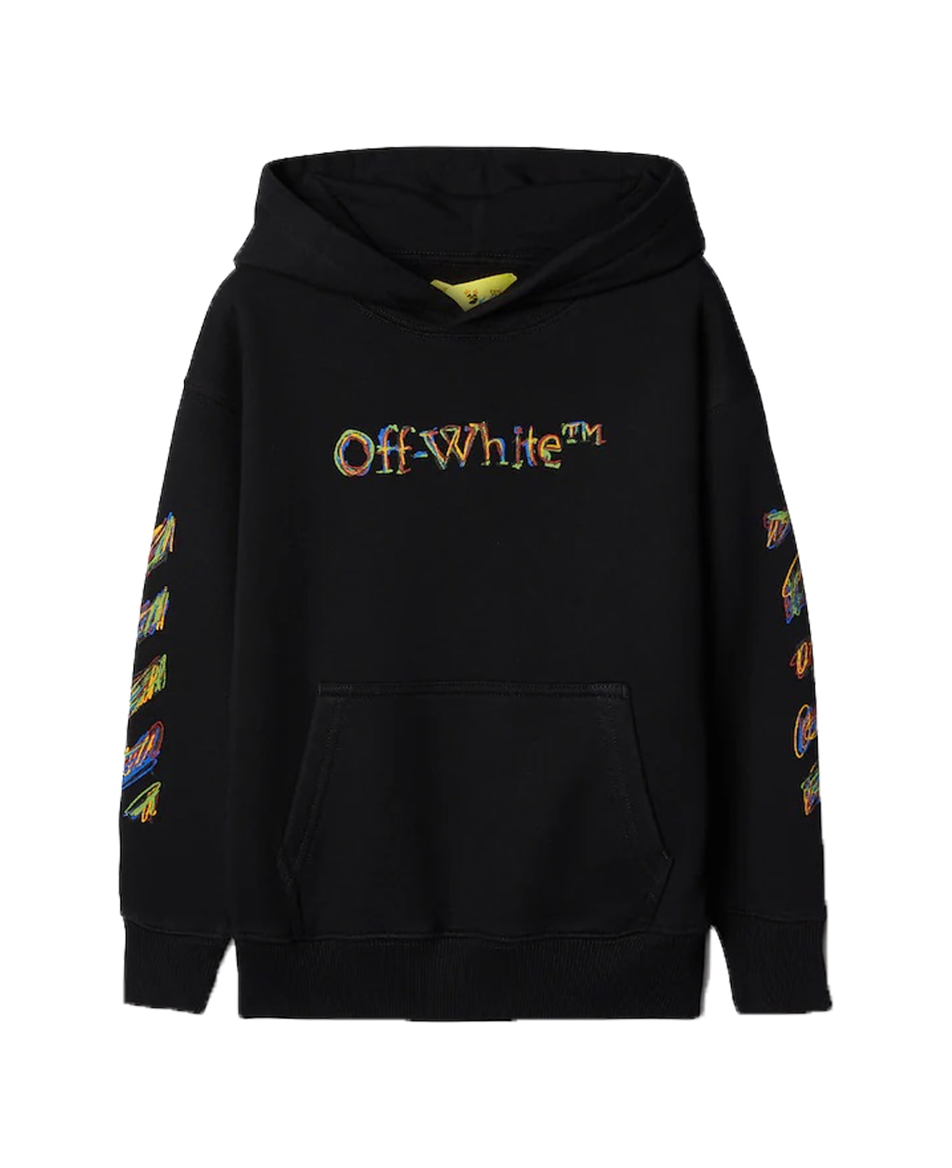 Off-White Sweatshirt With Hood And Sketch Logo - Back