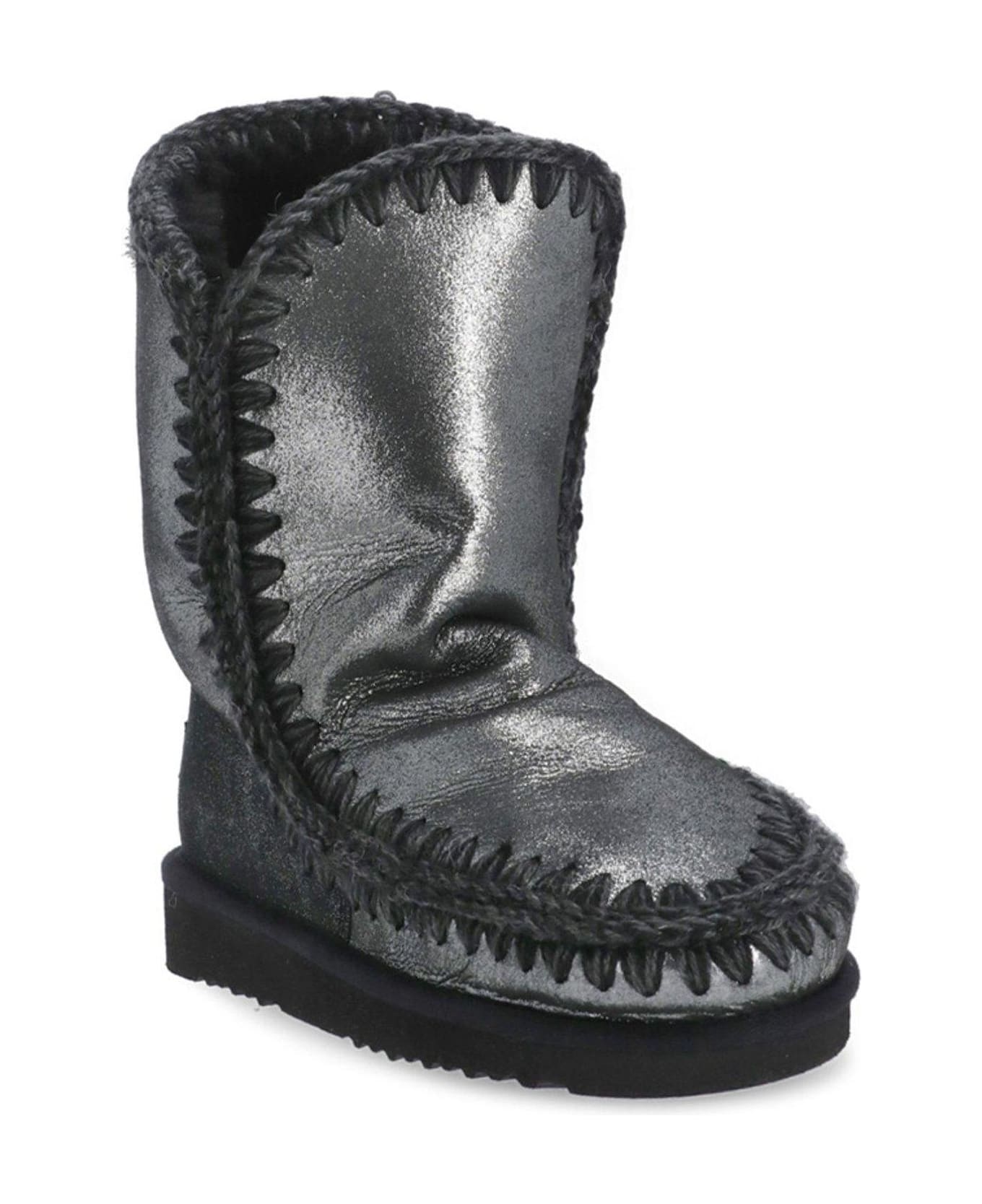 Mou Eskimo 24 Metallic Whipstitch-trim Boots - Black