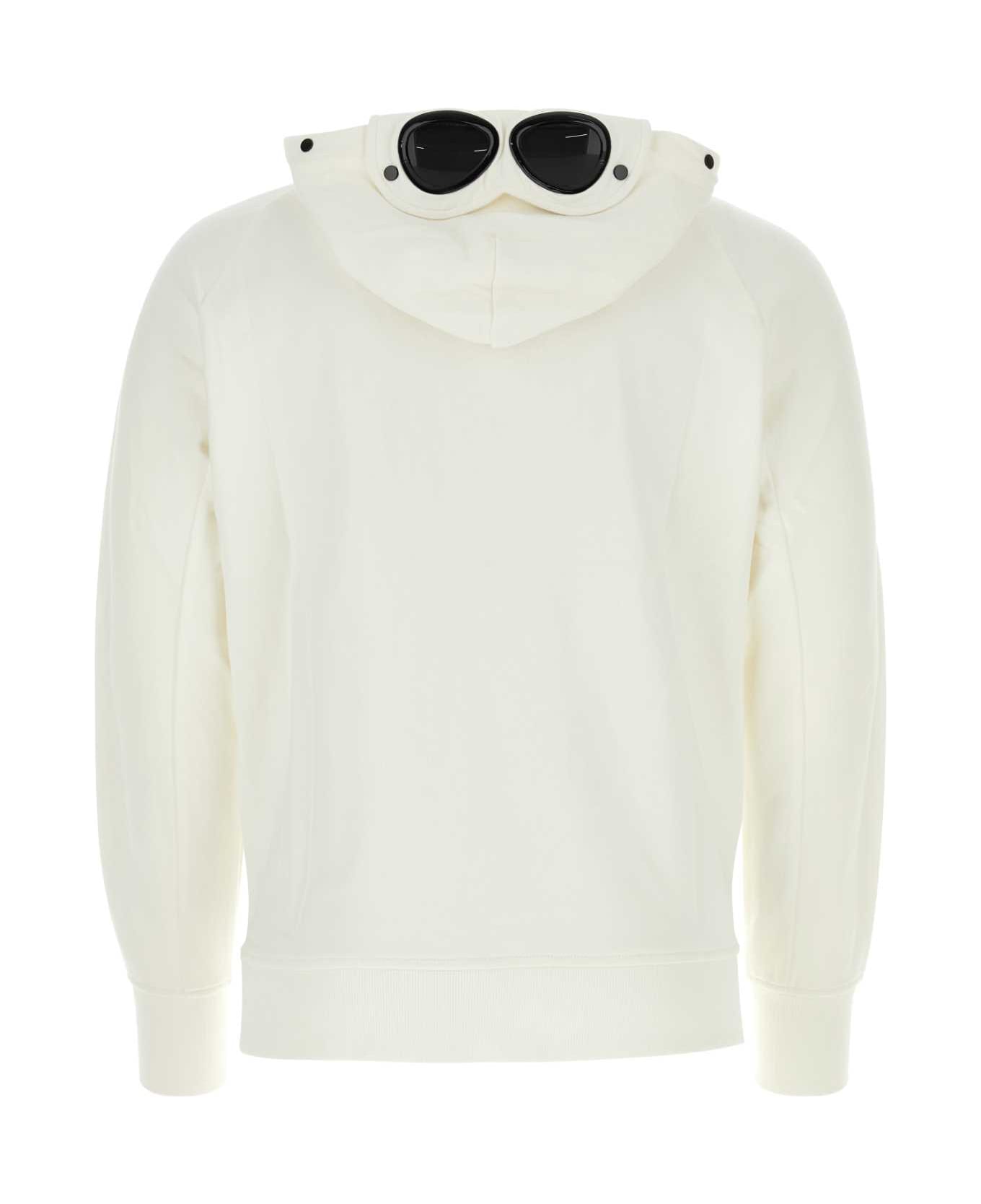 C.P. Company White Cotton Sweatshirt - GAUZEWHITE