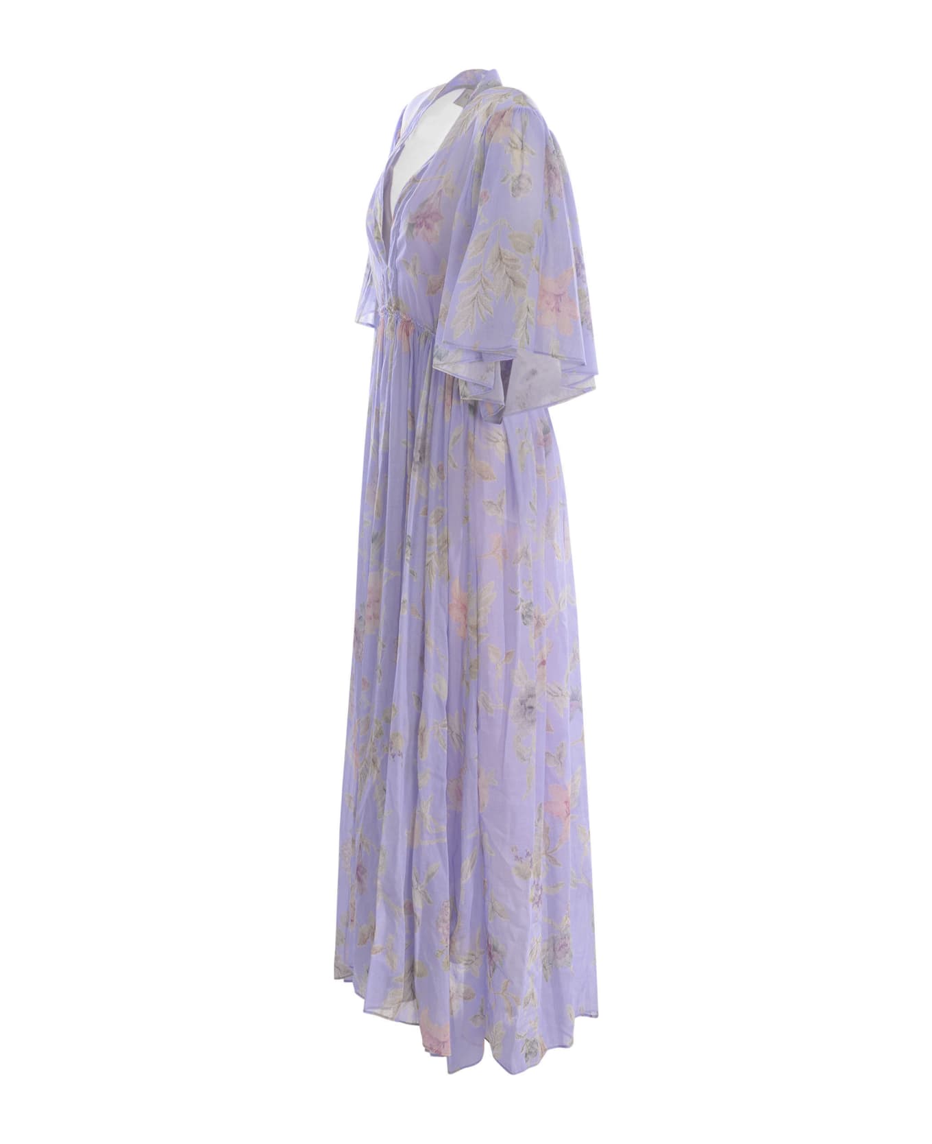 Forte_Forte Dress Forte Forte "kiss From A Rose" In Cotton And Silk Voile - Glicine