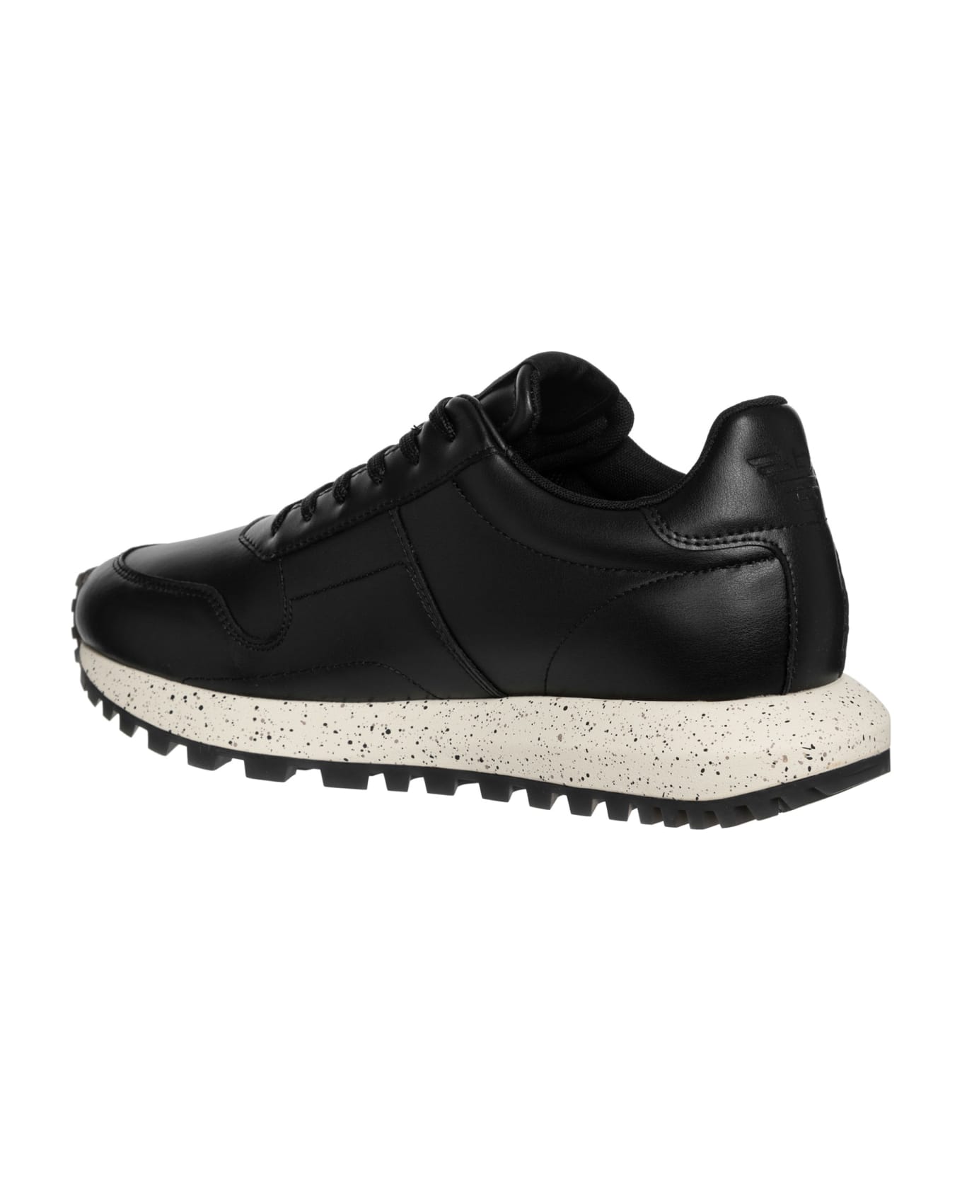 Emporio Armani Leather Sneakers - black スニーカー