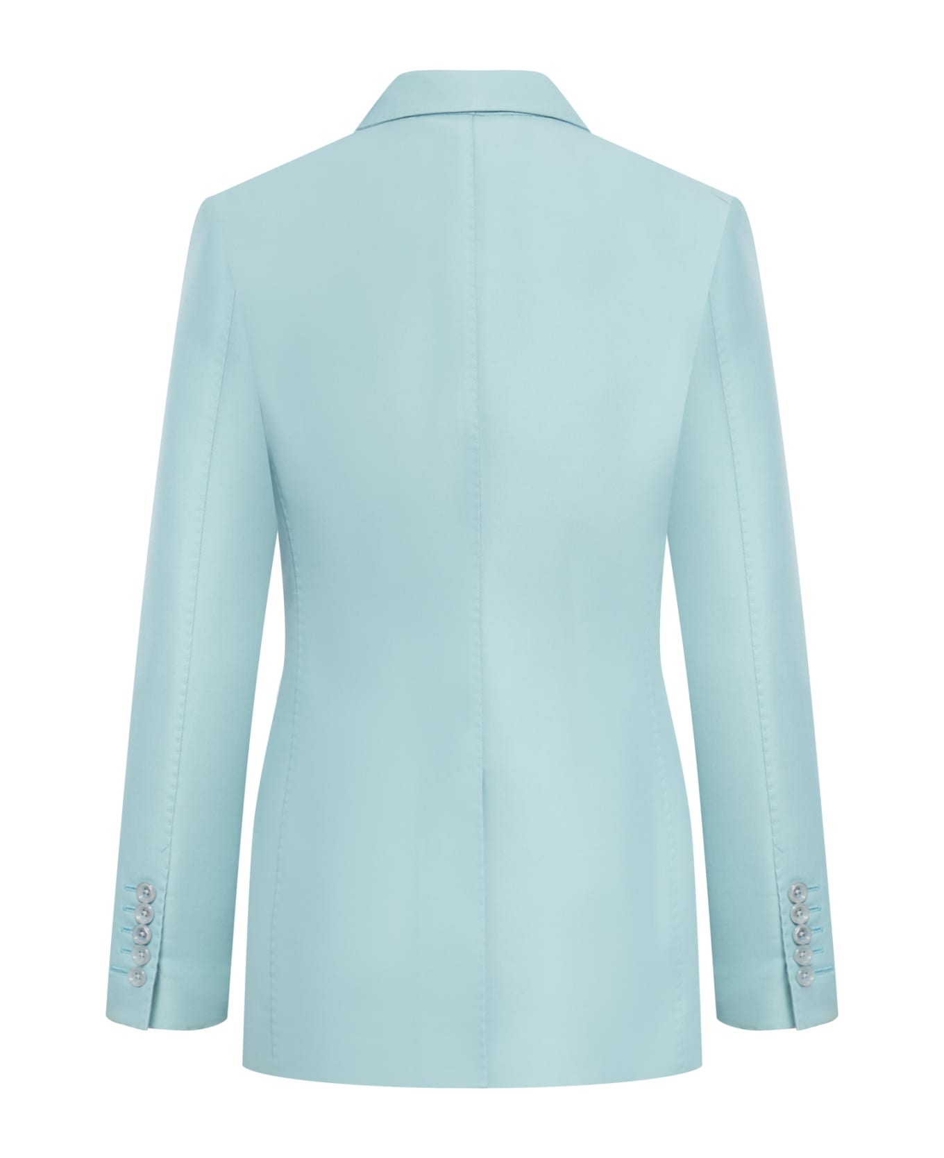 Tom Ford Compact Hopsack Wool Blend Double Breasted Jacket - Light Turquoise