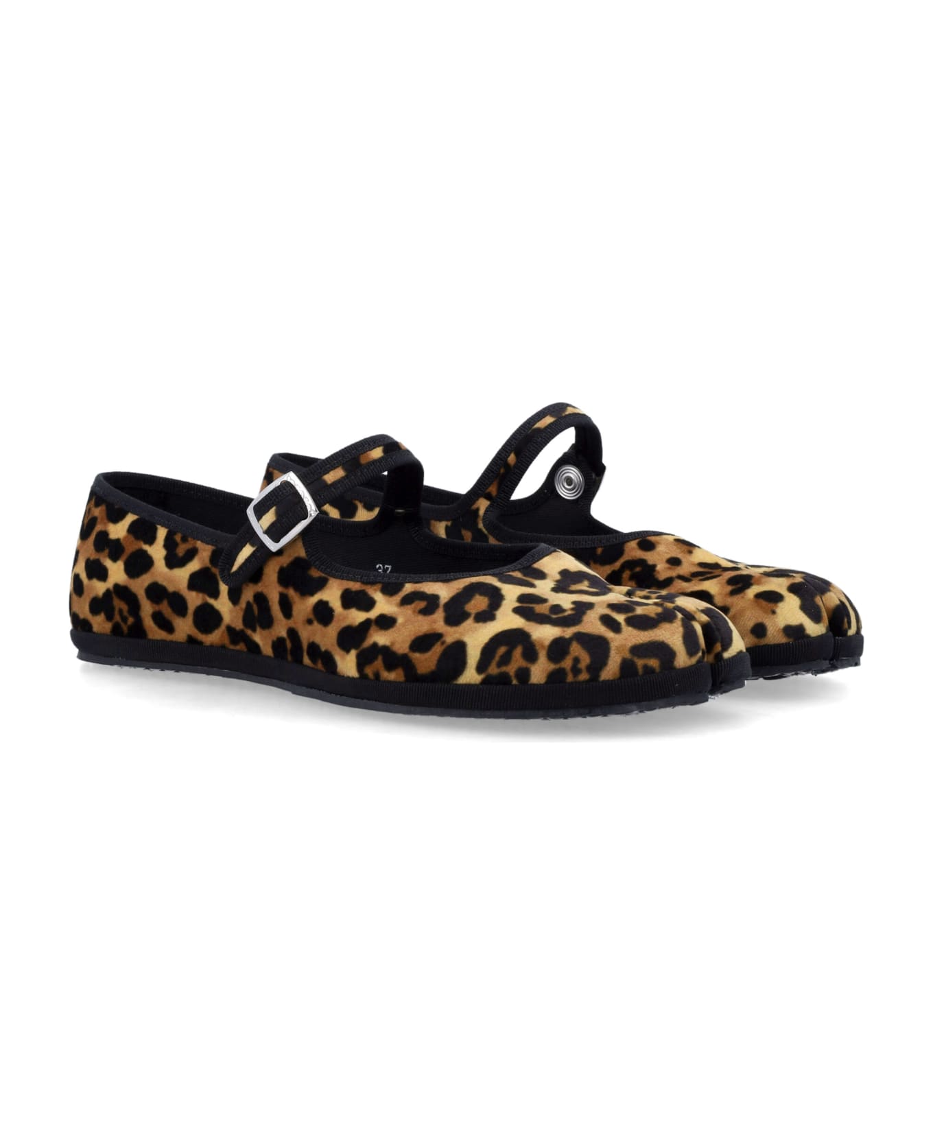 Drogheria Crivellini Fu-tabi Velvet Flat Shoes - CHEETAH