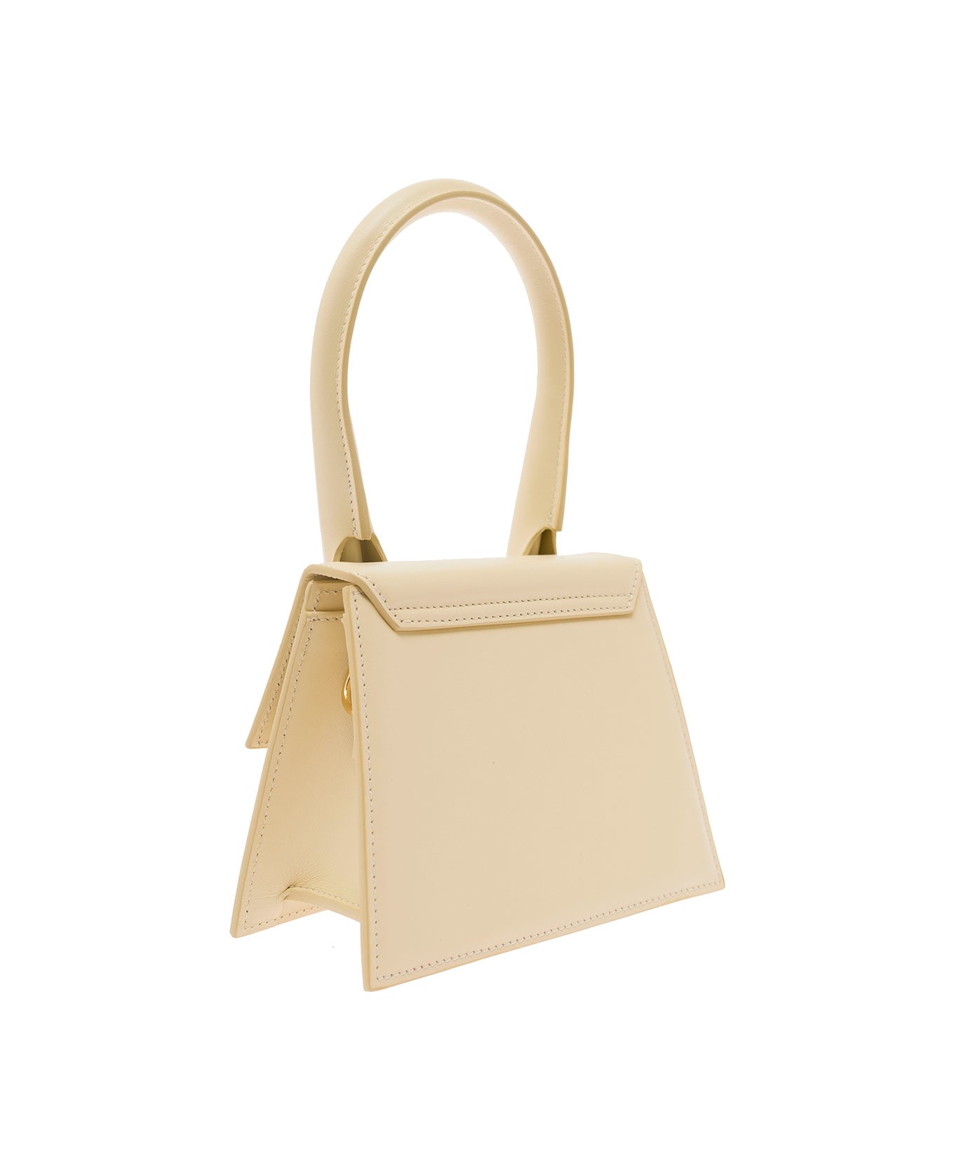 Jacquemus 'le Chiquito Moyen' Cream White Handbag In Leather Woman - Beige