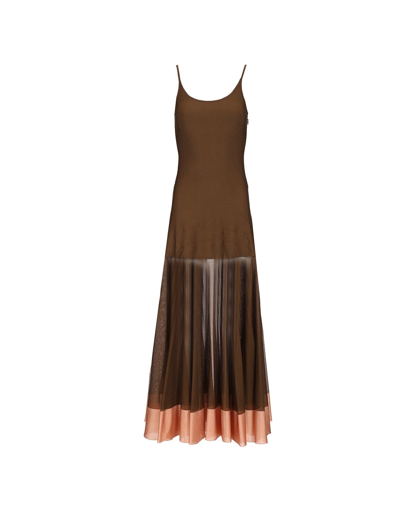 Fendi Dress Sheer Viscose Knit - Brown