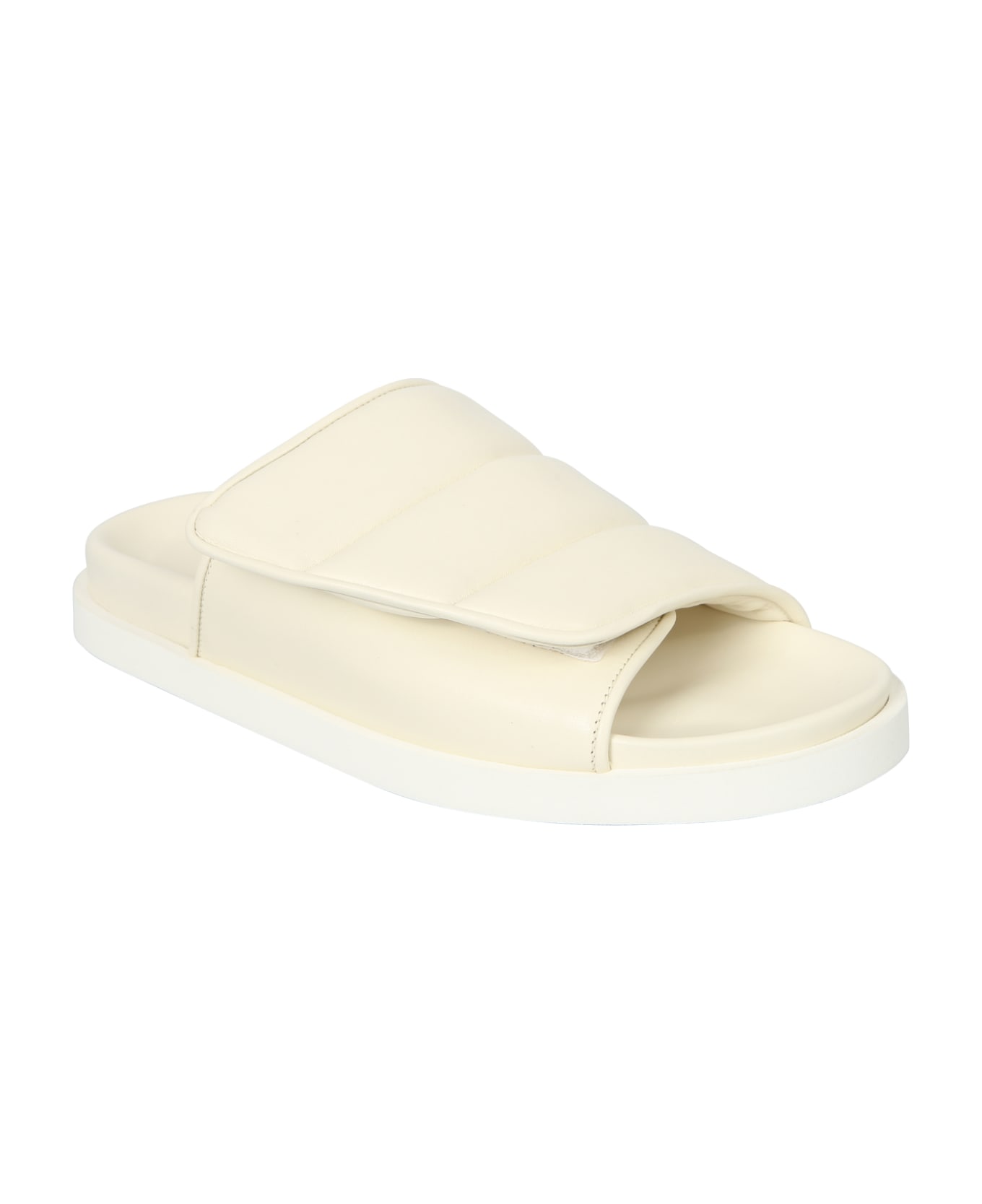 GIA BORGHINI Slipper Puffy Sandals - White